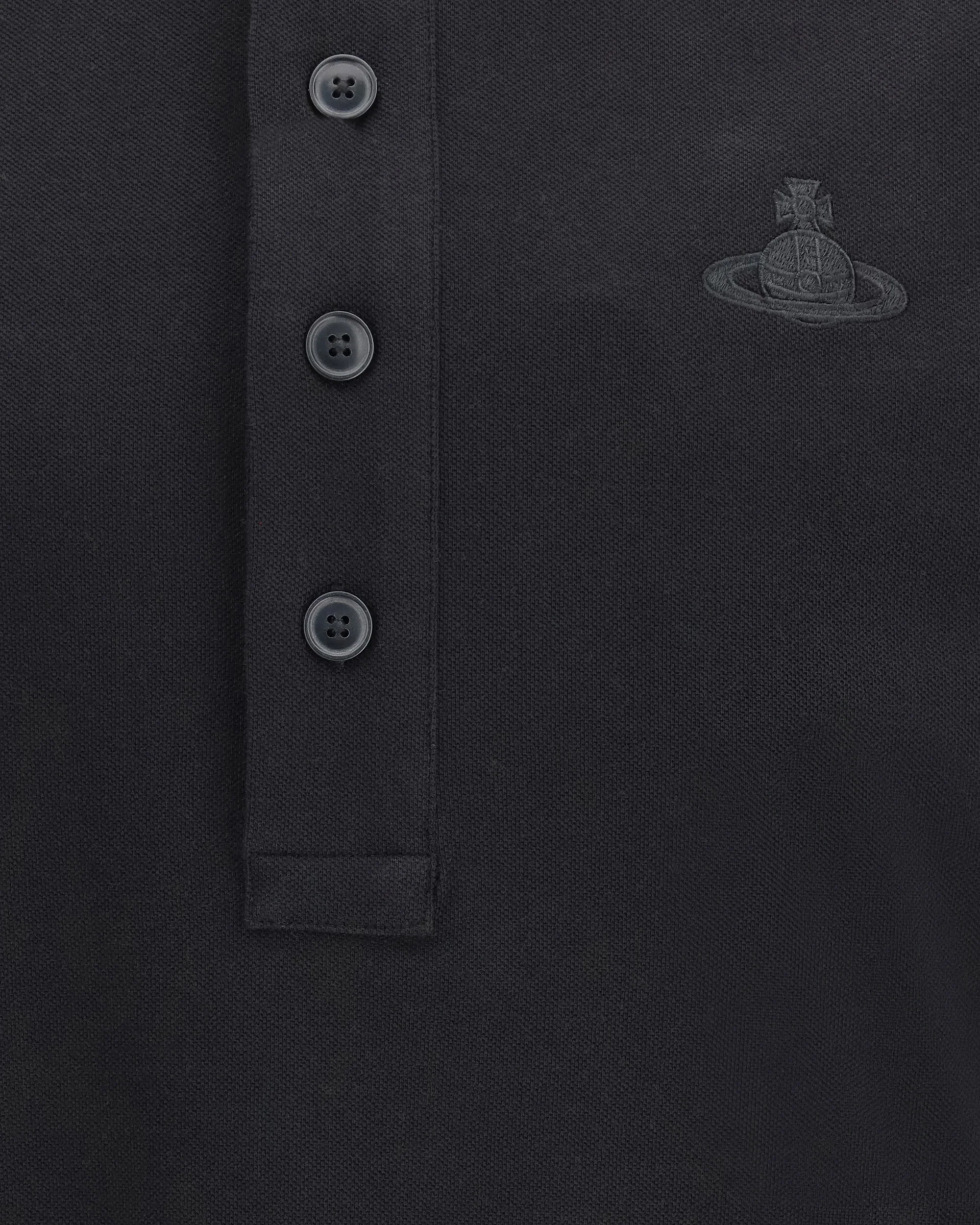 Polo in pure cotton piqué with long sleeves - Image 5