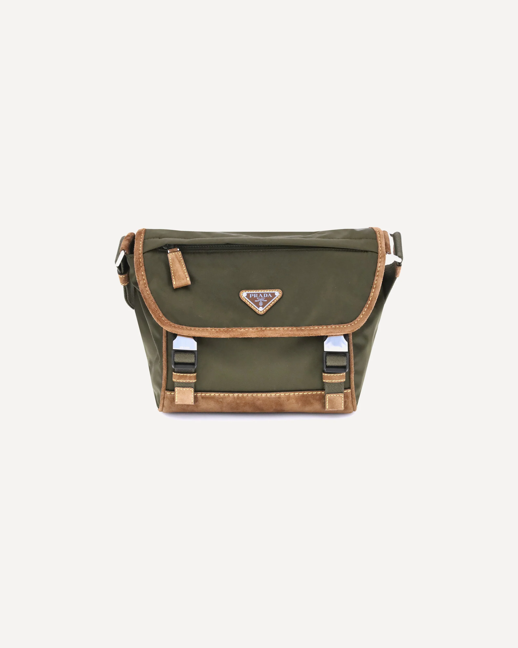 Re-Nylon and leather medium Shoulder Bag - Image 3