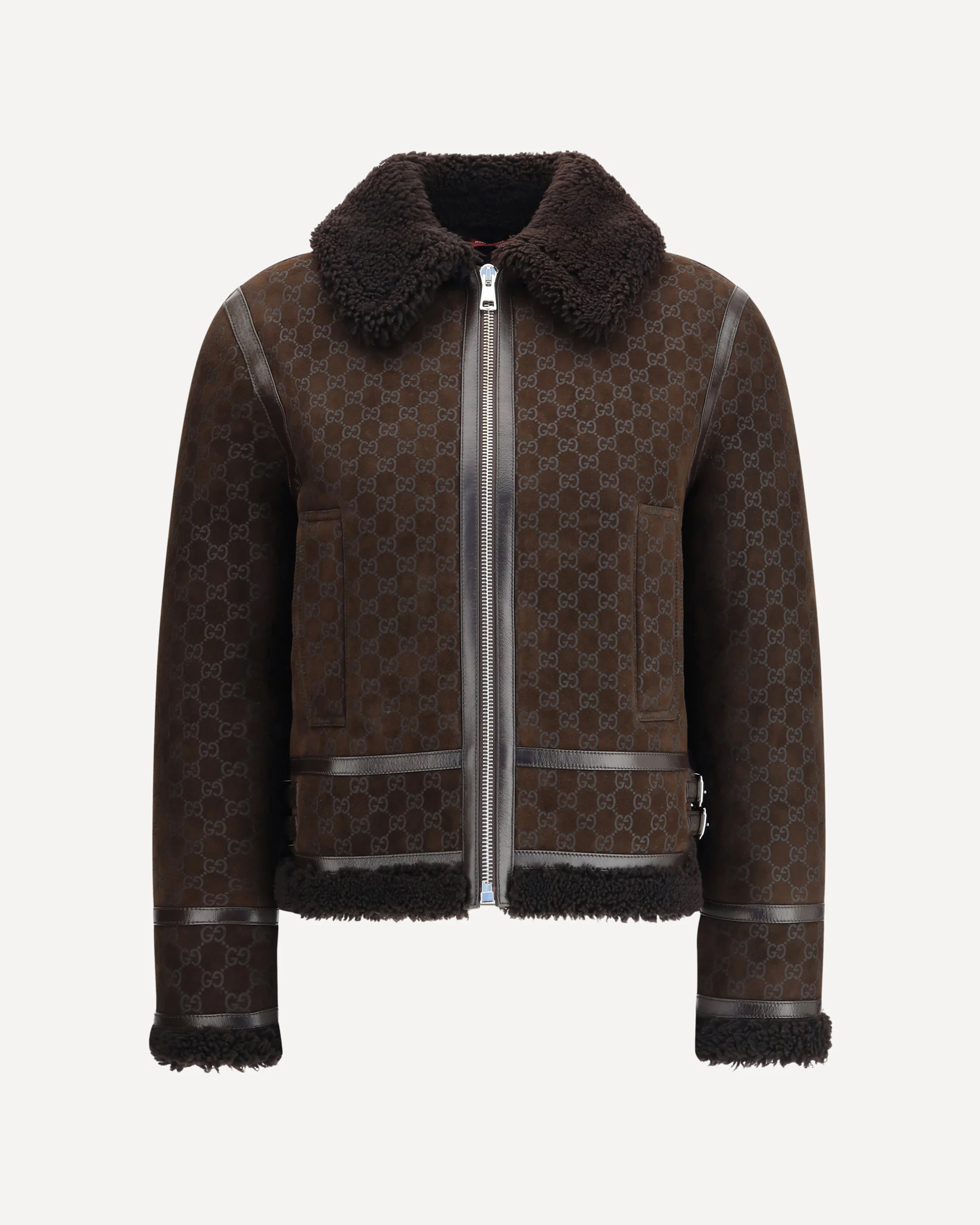 Leather Jacket with GG motif - Image 3