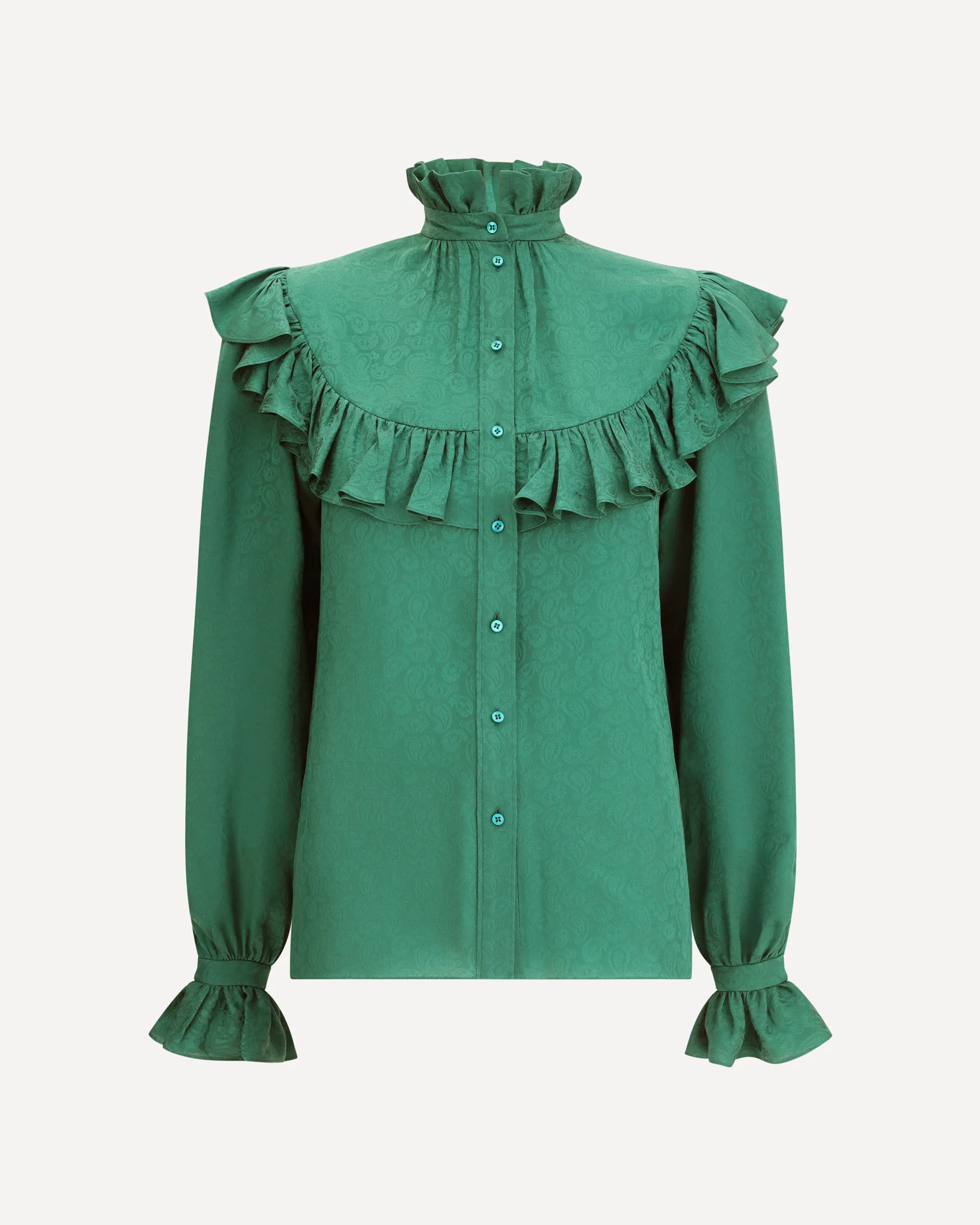 Silk Blouse with ruffles - Image 3