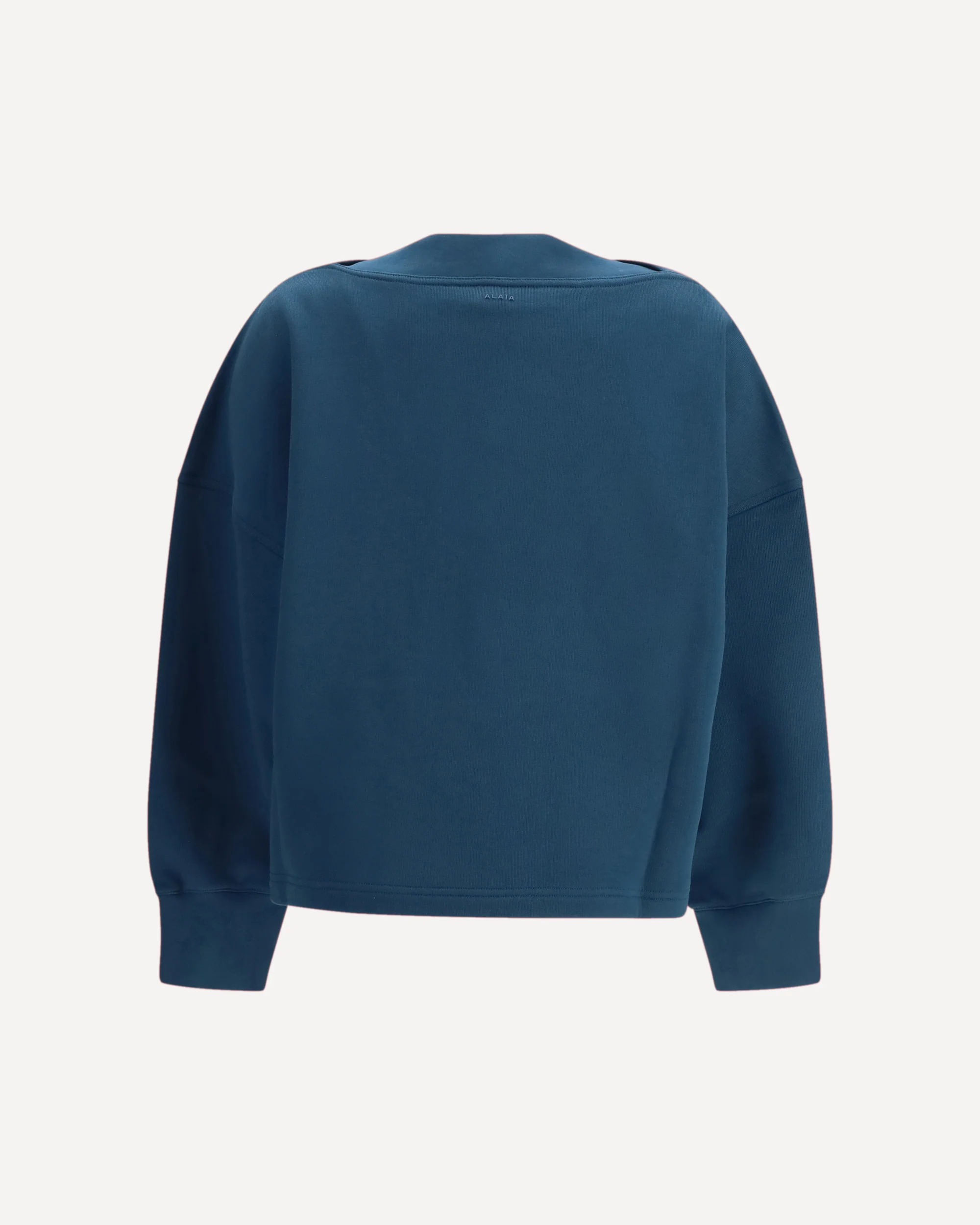 Cotton Sweatshirt with a boat neckline - Image 4