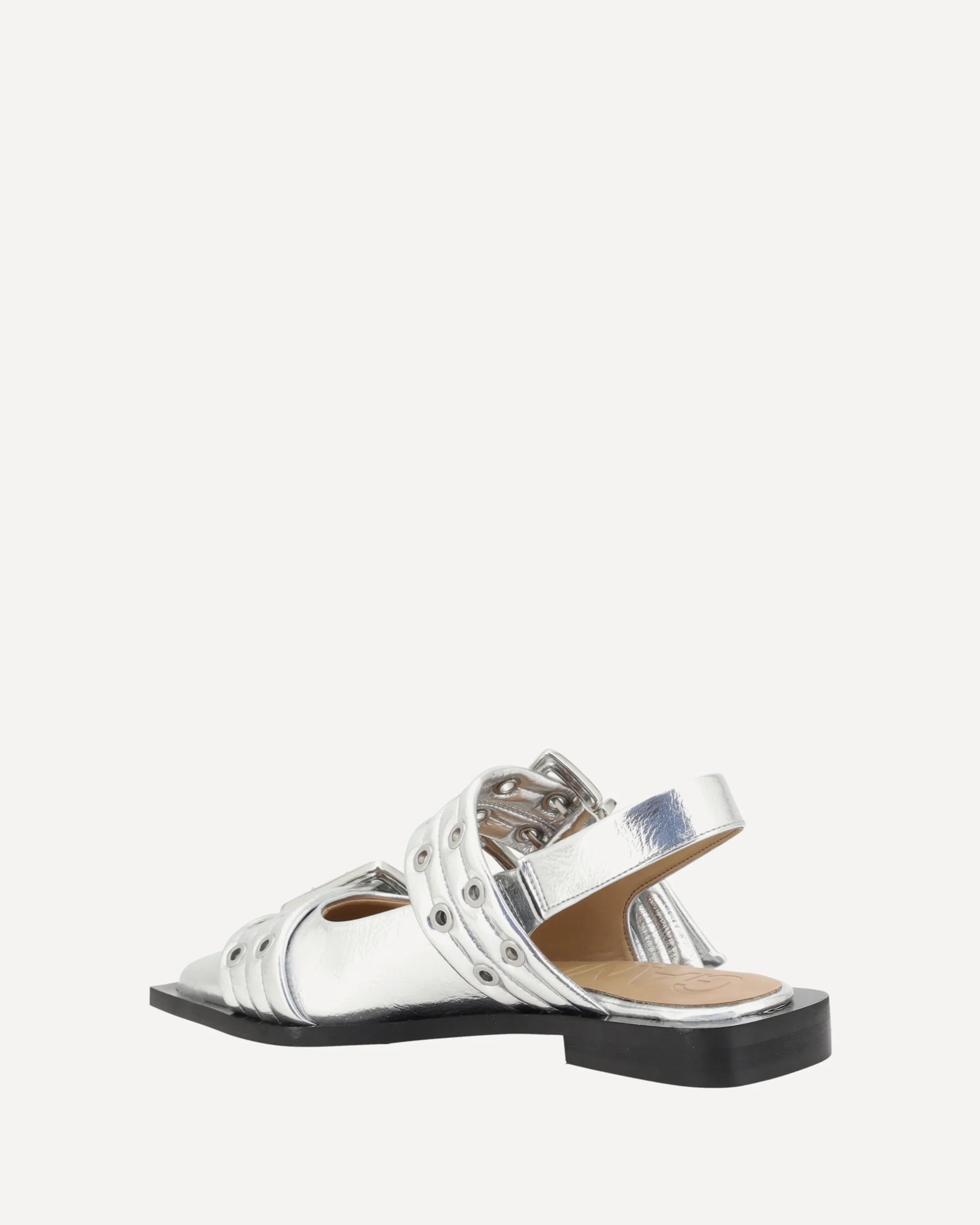 Buckle Metallic Ballerinas - Image 2