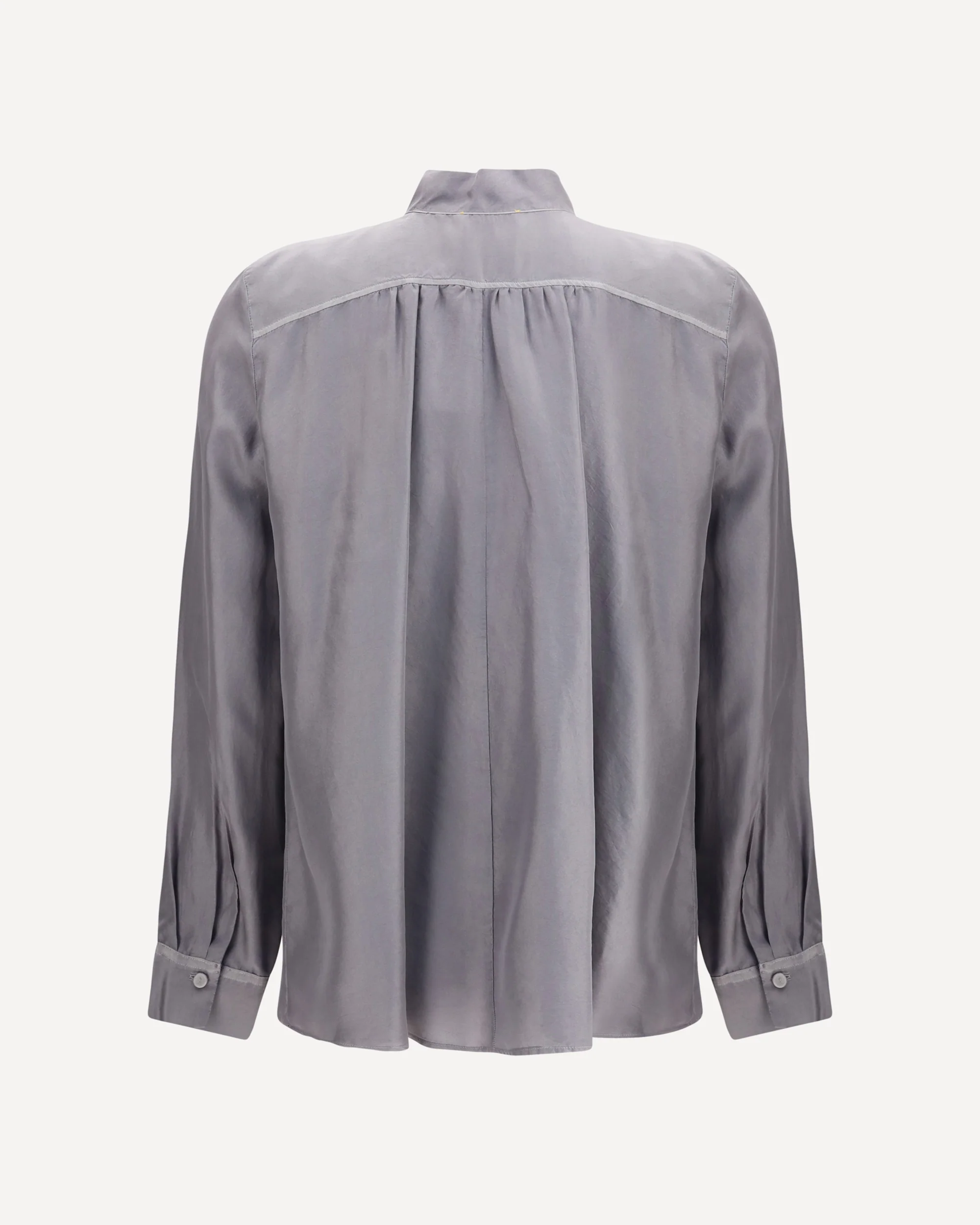 Crater-collar Shirt in habotai Silk - Image 4