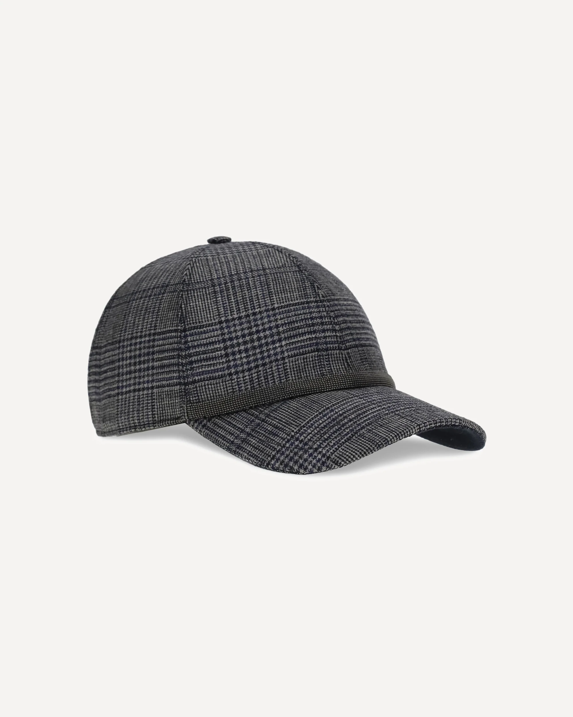 Prince of Wales Fabric Baseball Hat with Shiny Band - Image 4