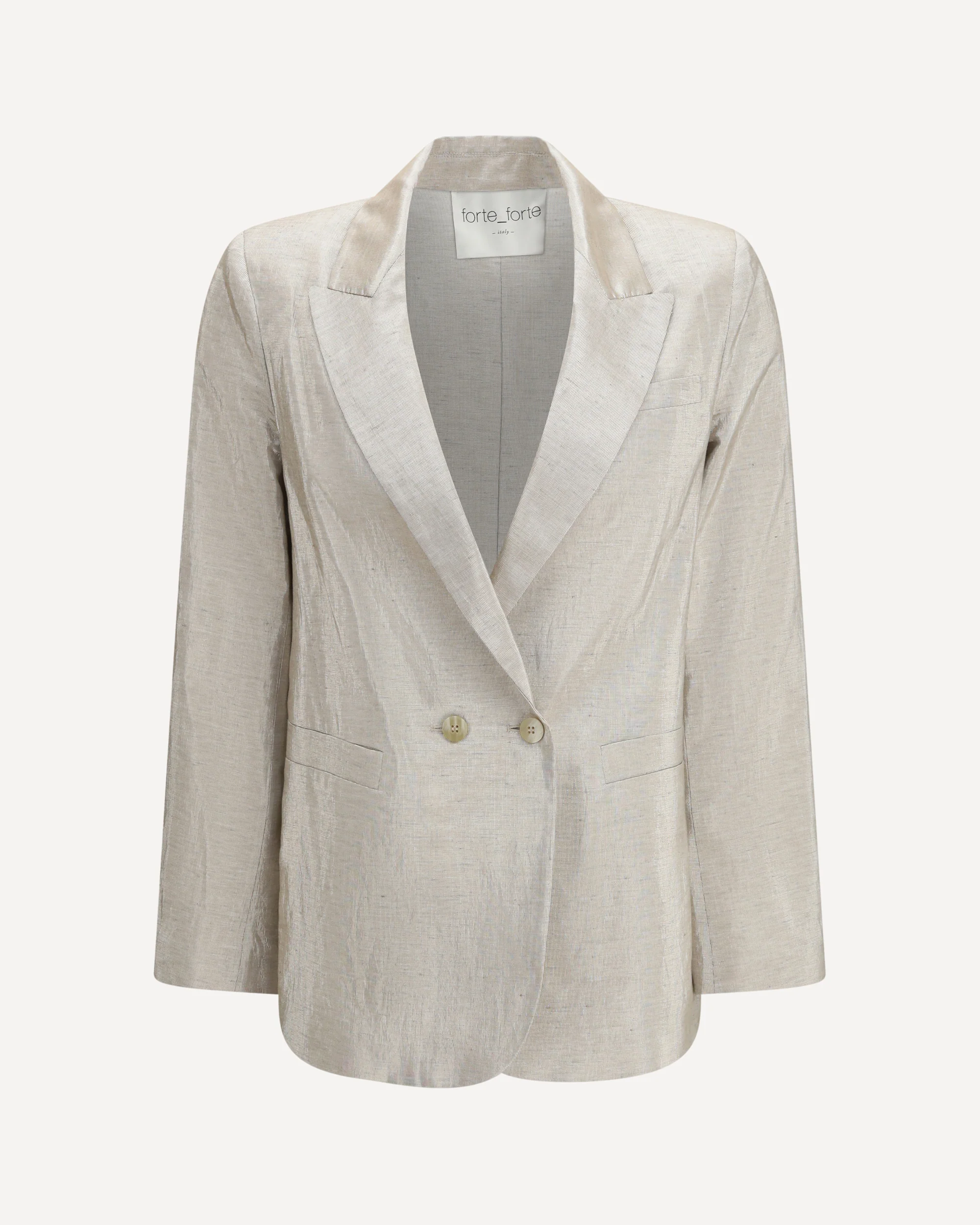 Double-Breasted Jacket in linen and lurex with jewel buttons - Image 3