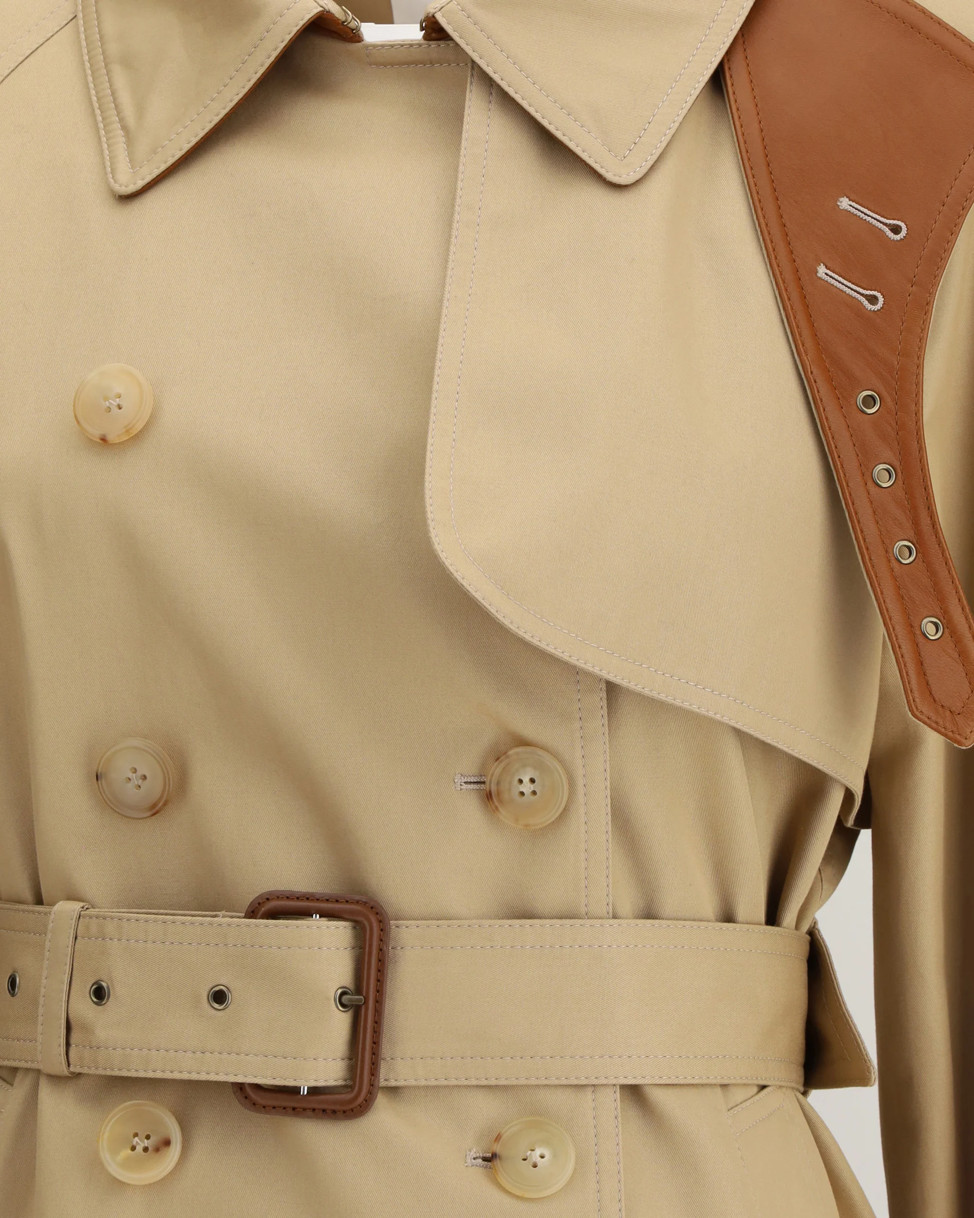 Short cotton gabardine Trench Coat - Image 5