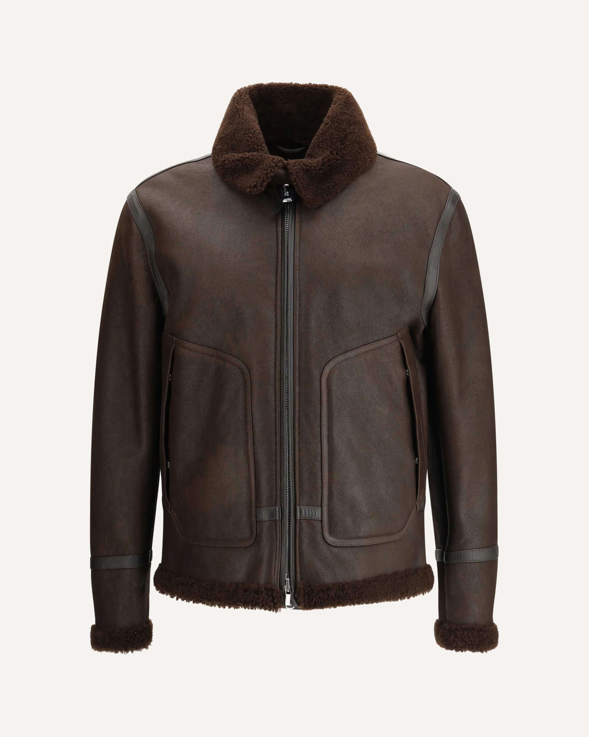 Coburn aviator Jacket in waxed suede shearling - Image 3