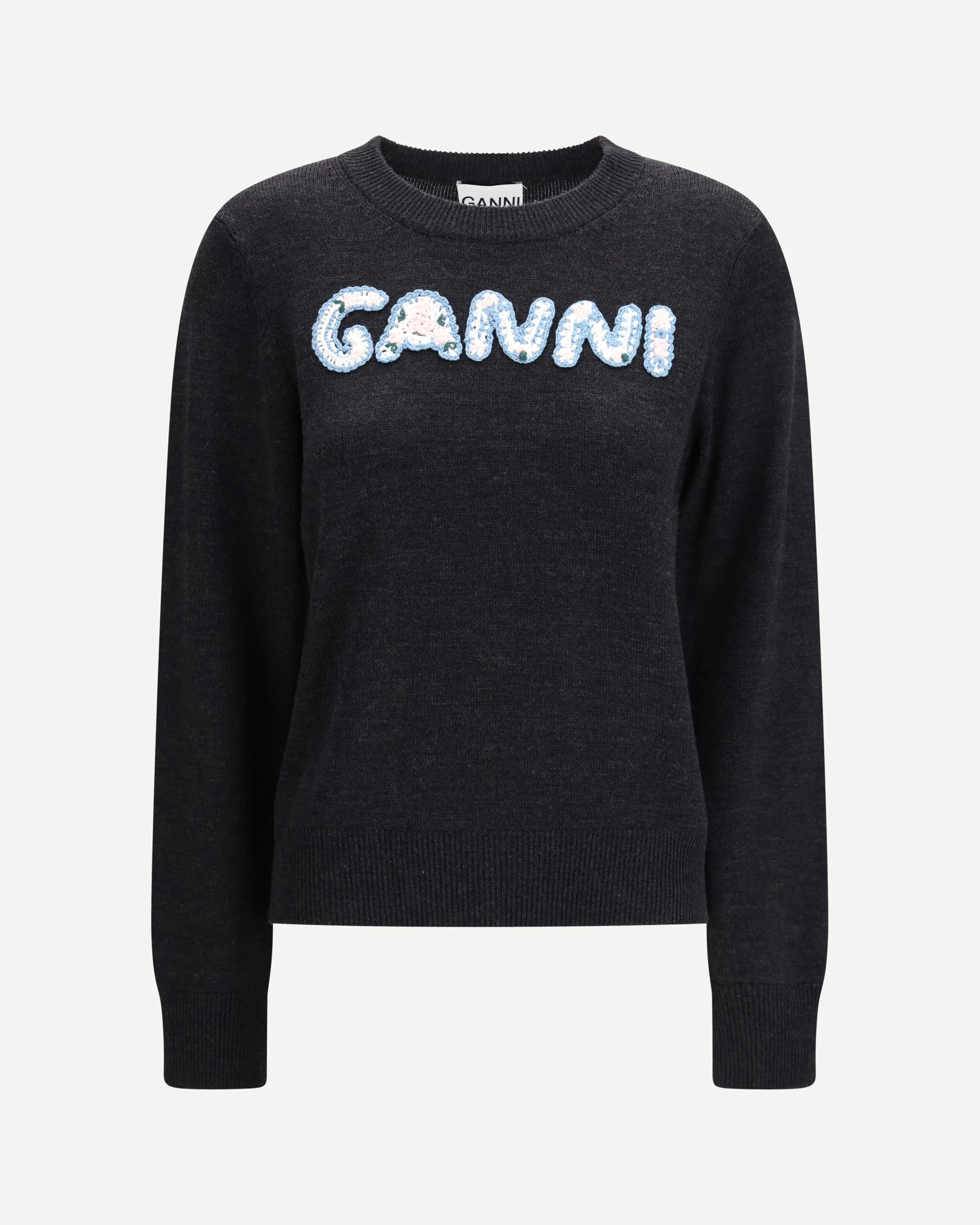 Crochet Appliqué merino Sweater - Image 3