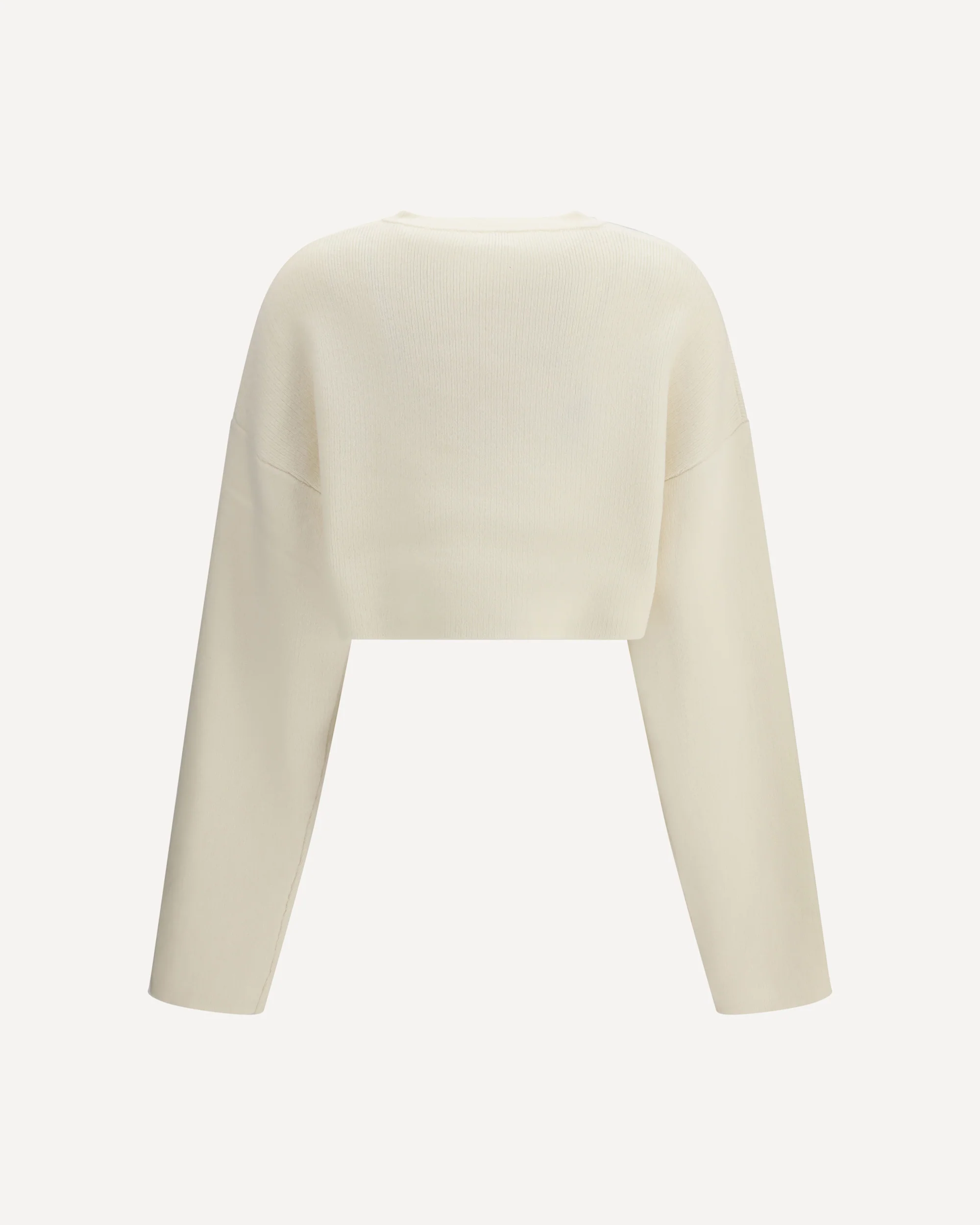 Cropped crewneck Cardigan with button fastening - Image 2
