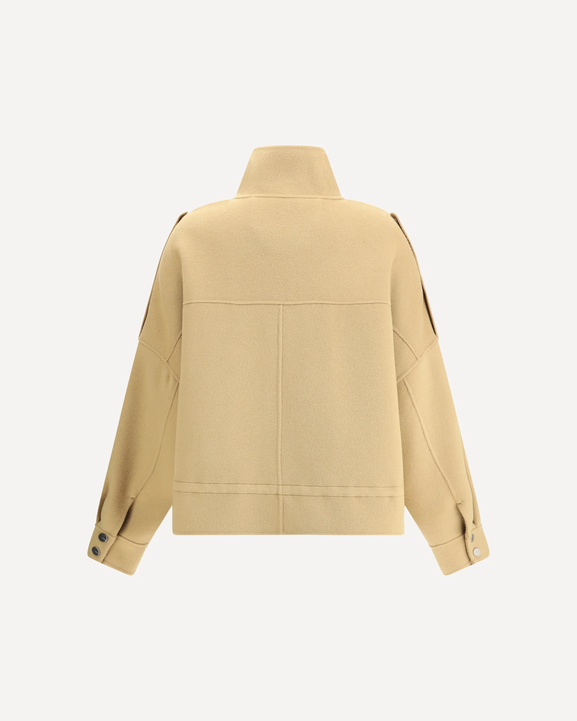 Double Wool-blend fabric Caban with high collar - Image 2