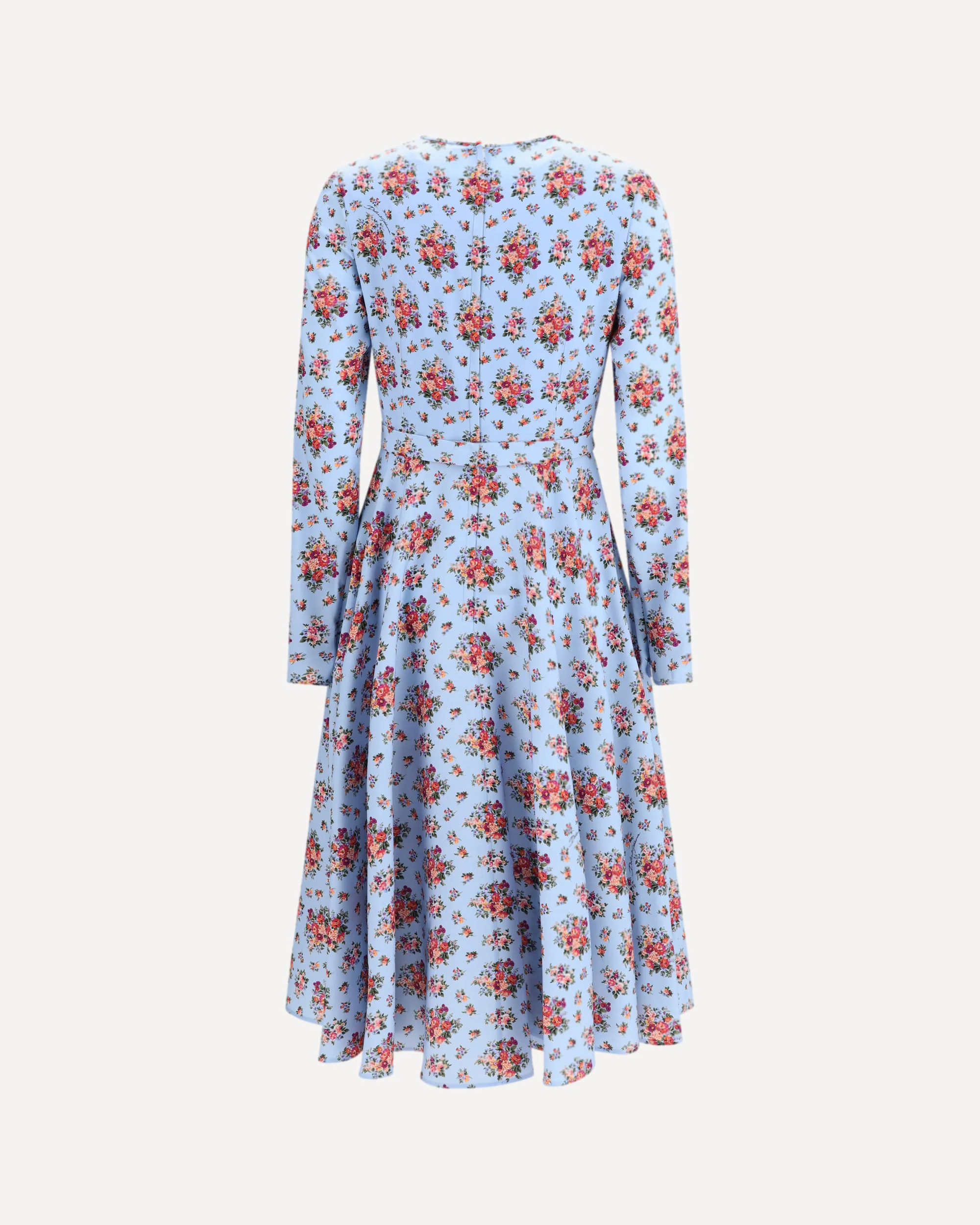 Charmeuse long Dress with bouquet print - Image 2