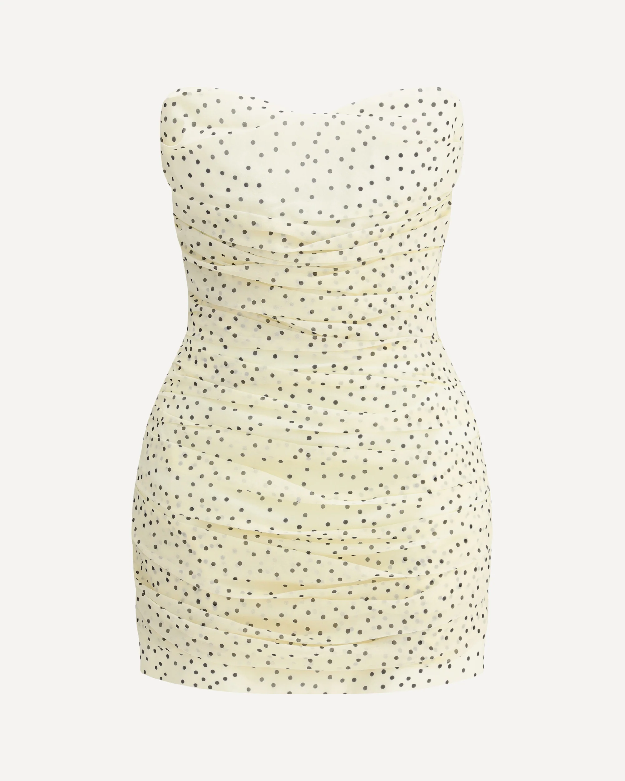 Polka dot mini draped silk Dress - Image 3