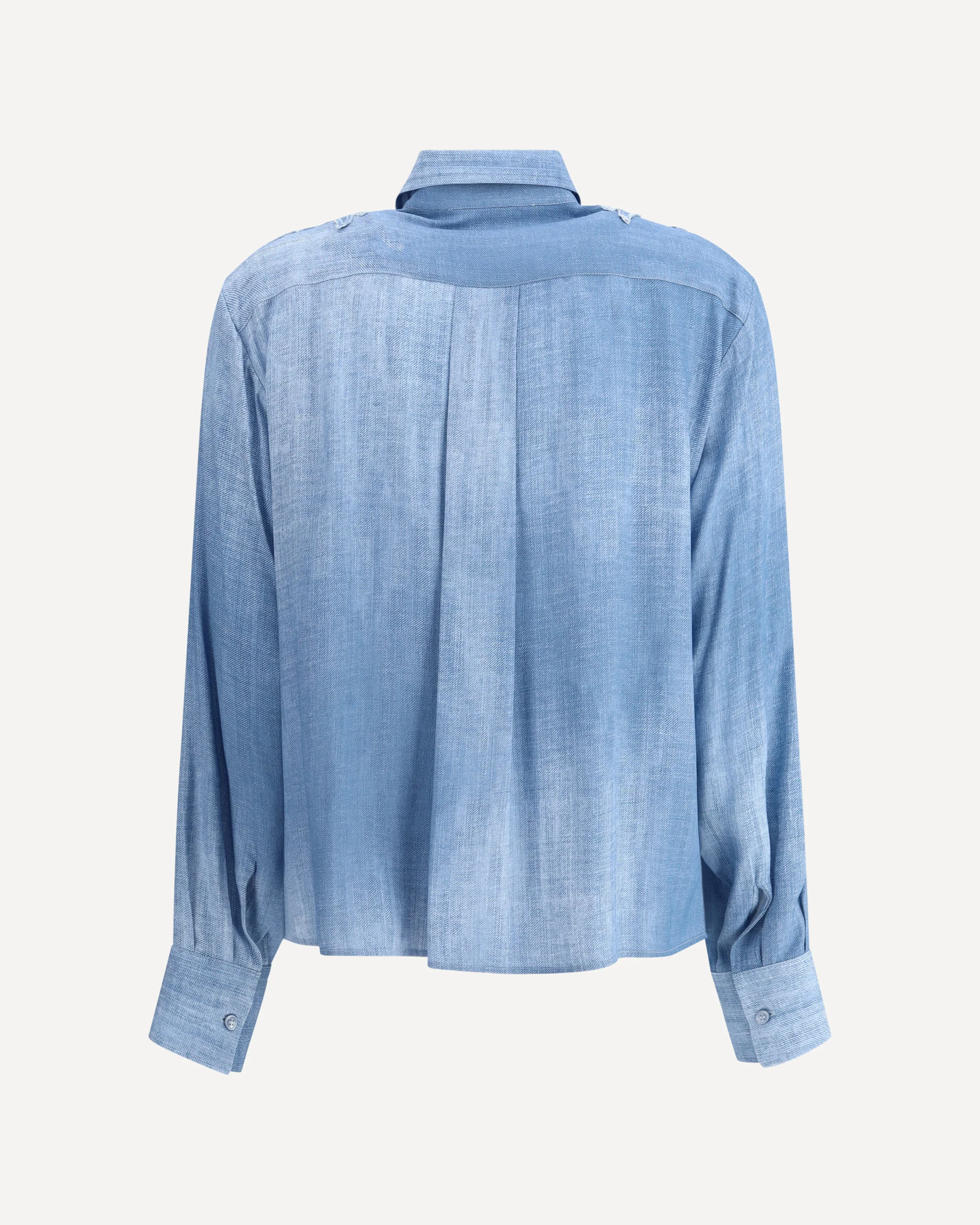 Embroidered denim Shirt - Image 4