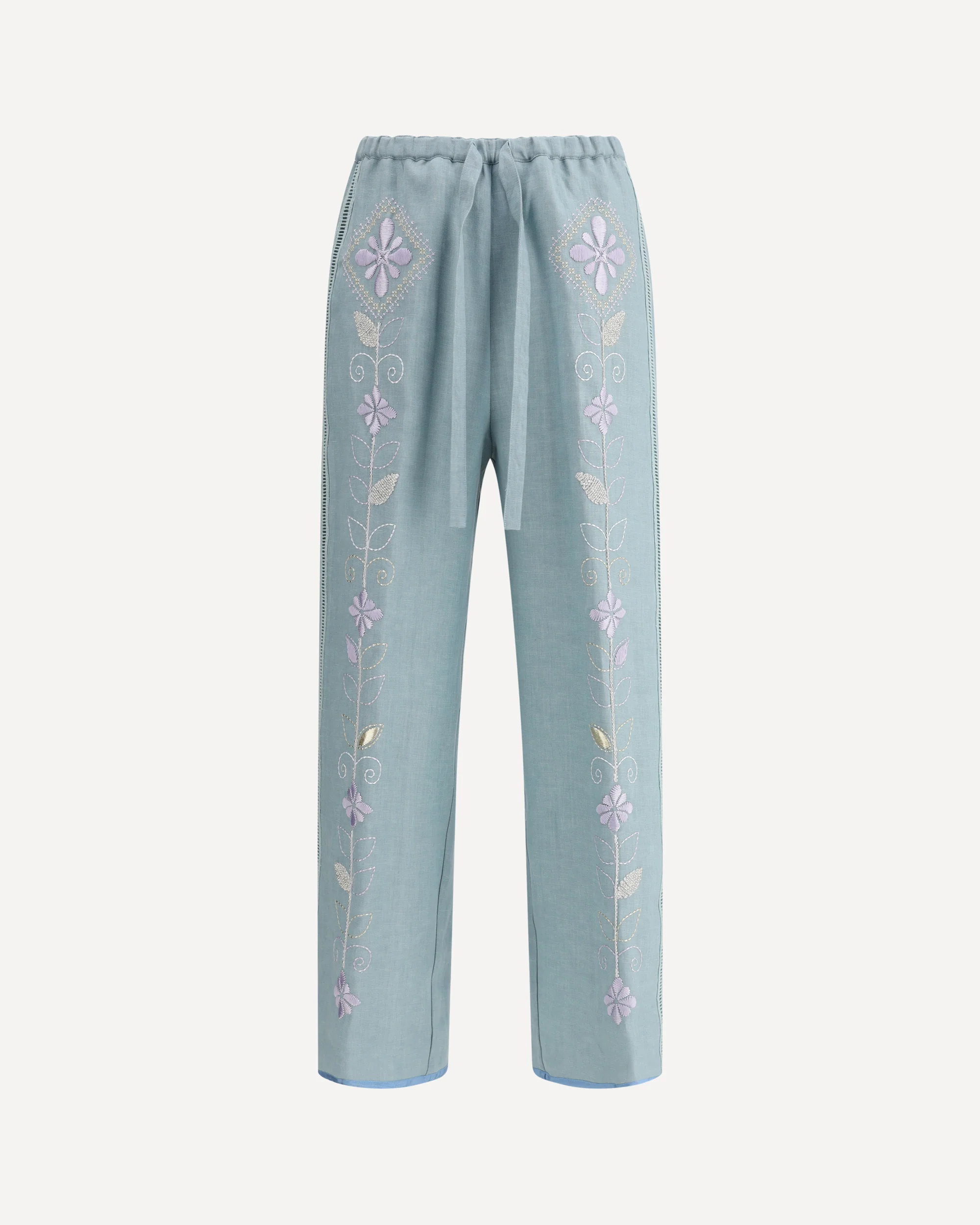 Embroidered linen Pants - Image 3