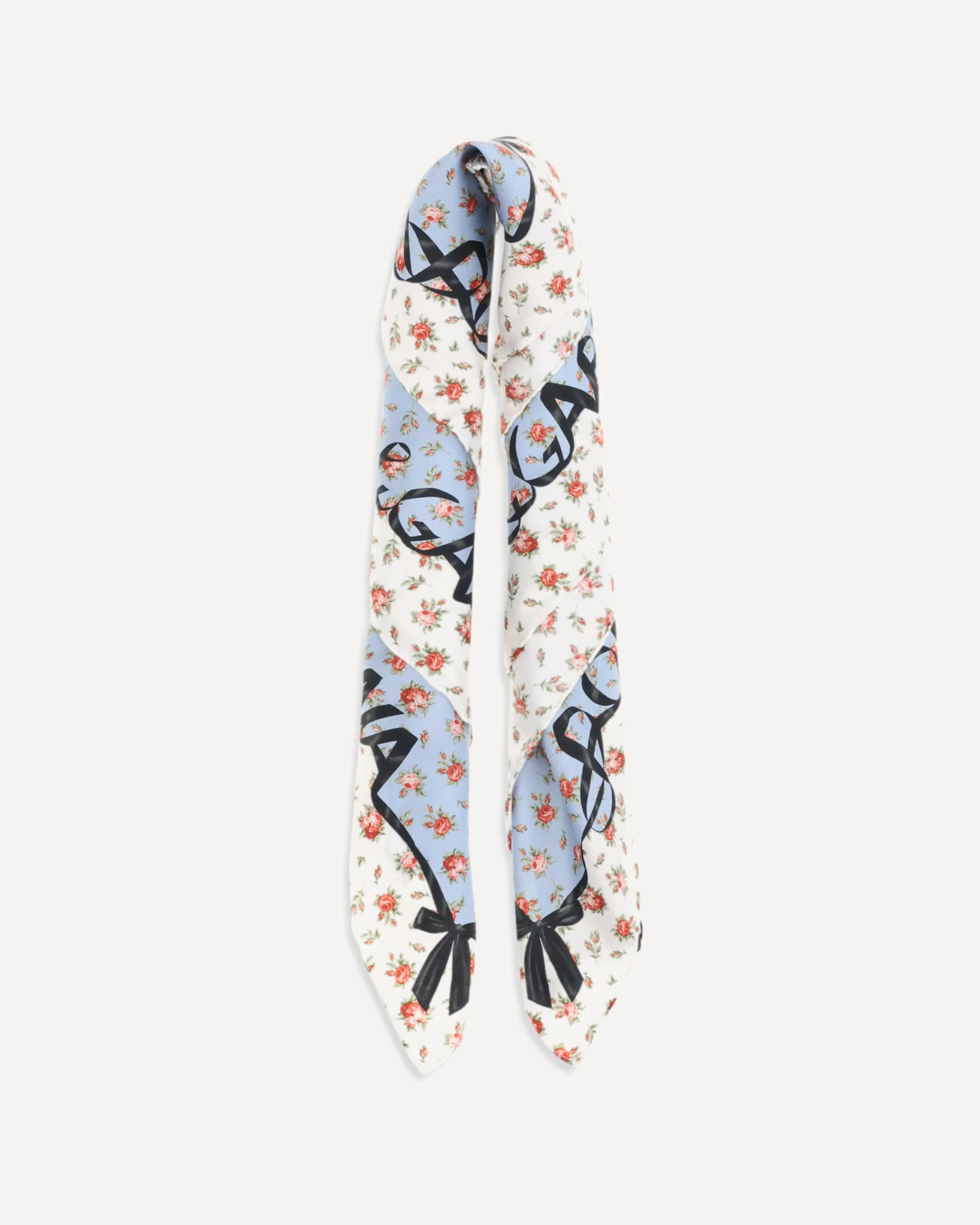 Silk Scarf with rose print - Image 2