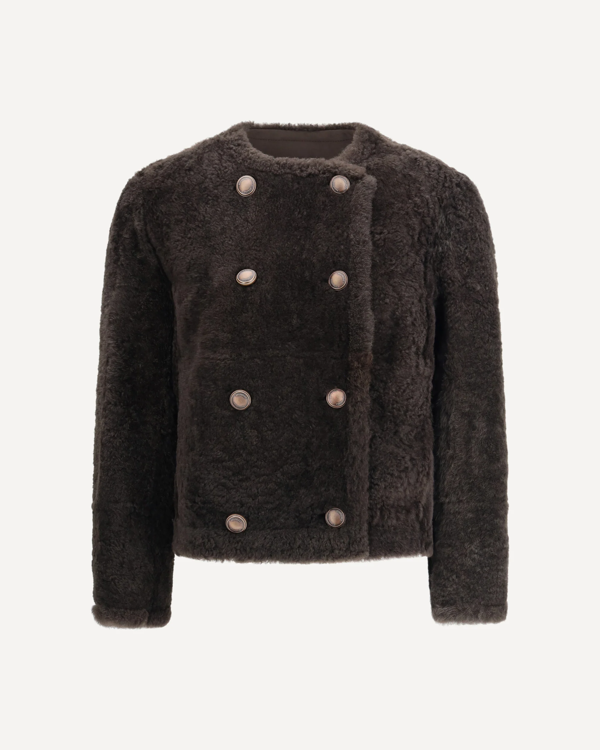 Reversible cropped Caban in fuzzy Shearling - Image 3