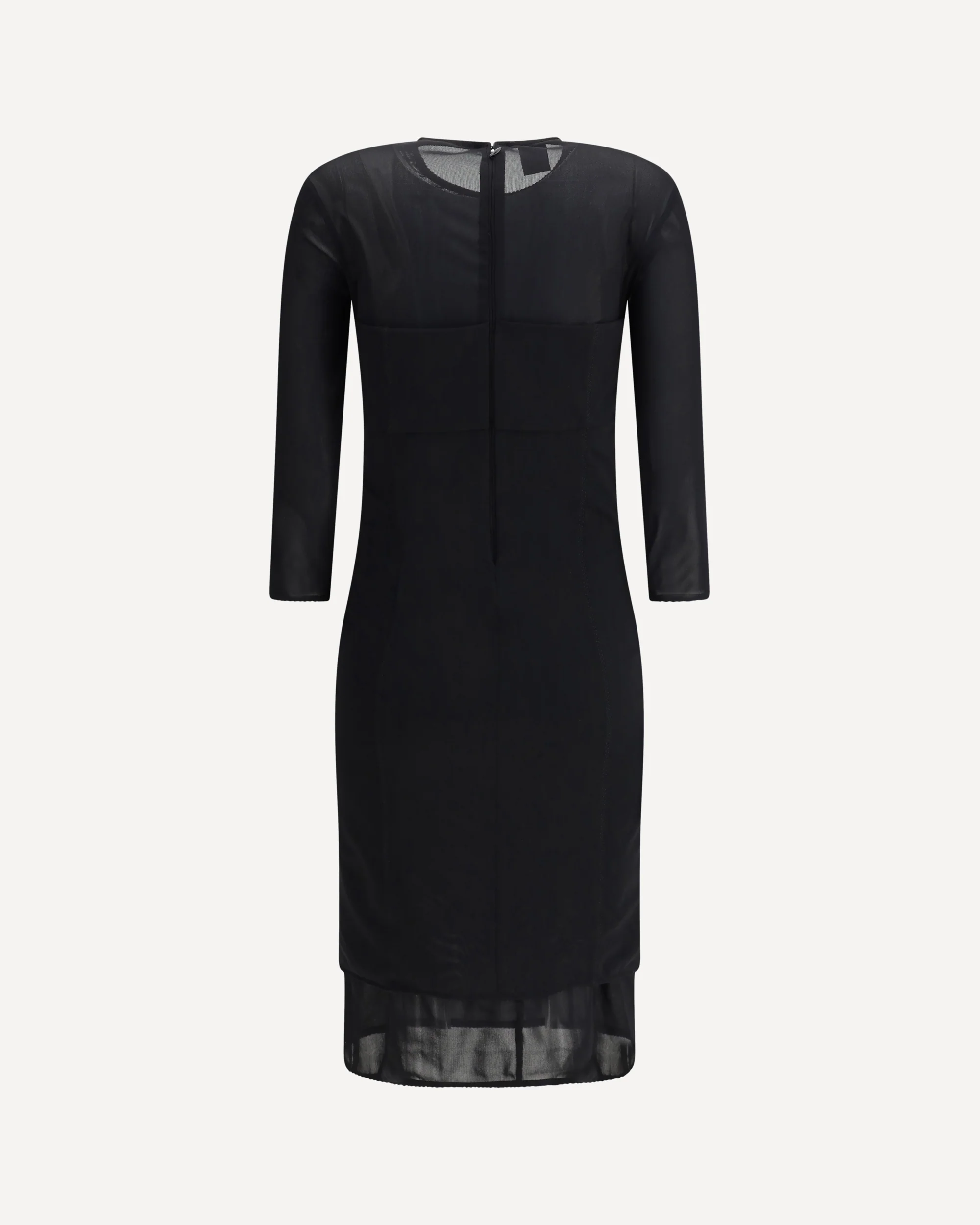 Knee-Length Dress with sheer inserts - Image 4