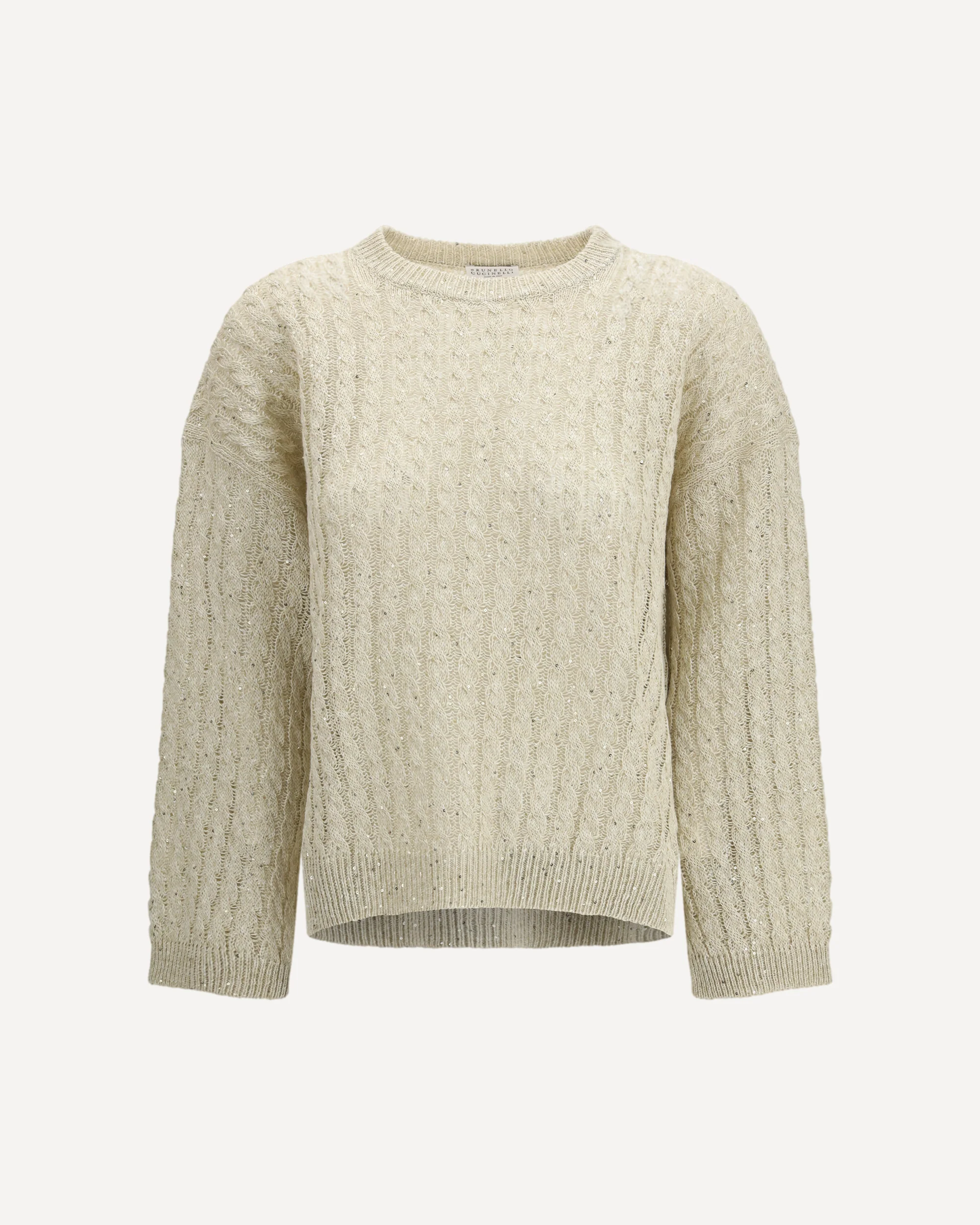 Dazzling Cable linen Sweater with openwork ribbing - Image 3