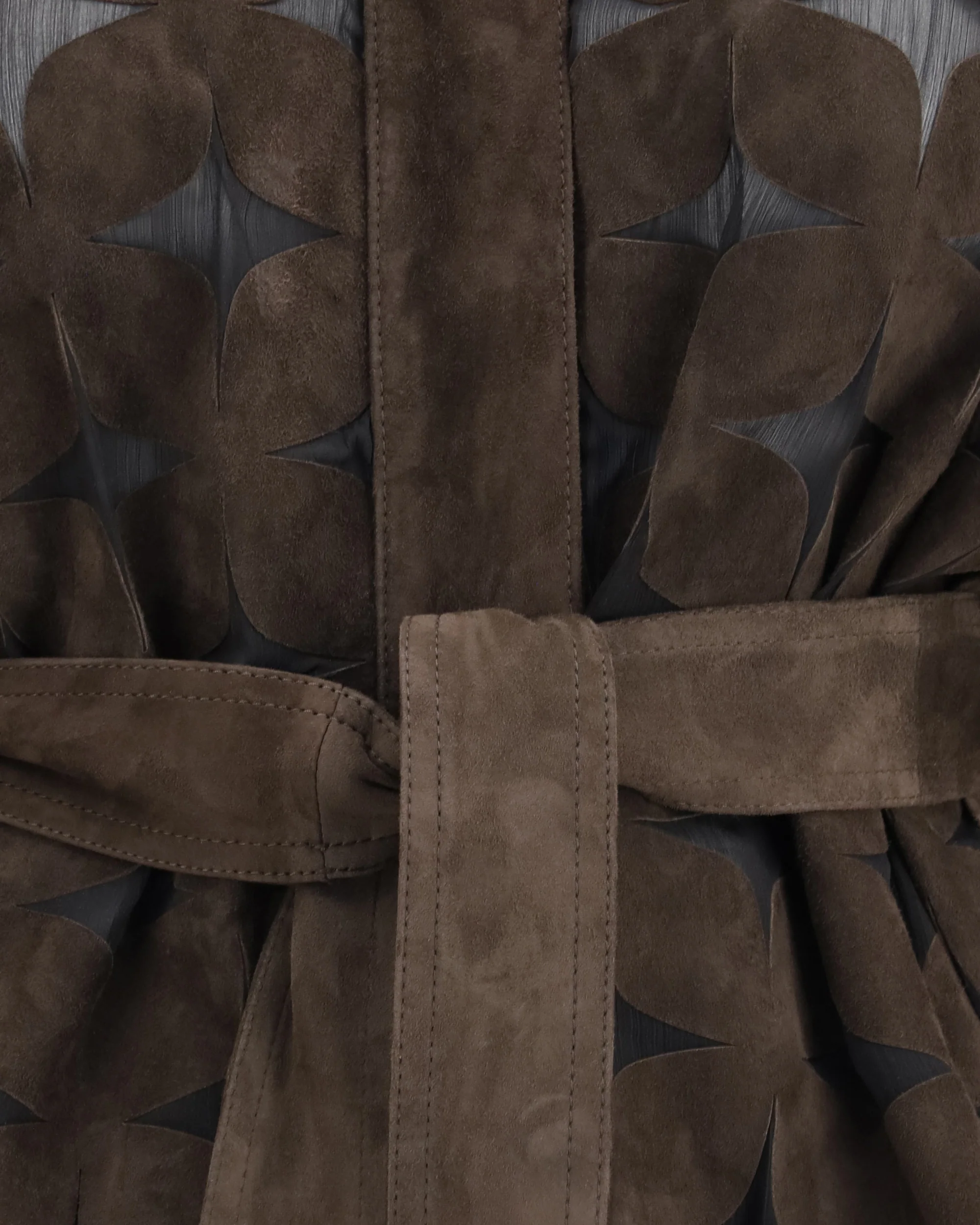 Goat suede leather Cape with sheer see-through inserts - Image 5
