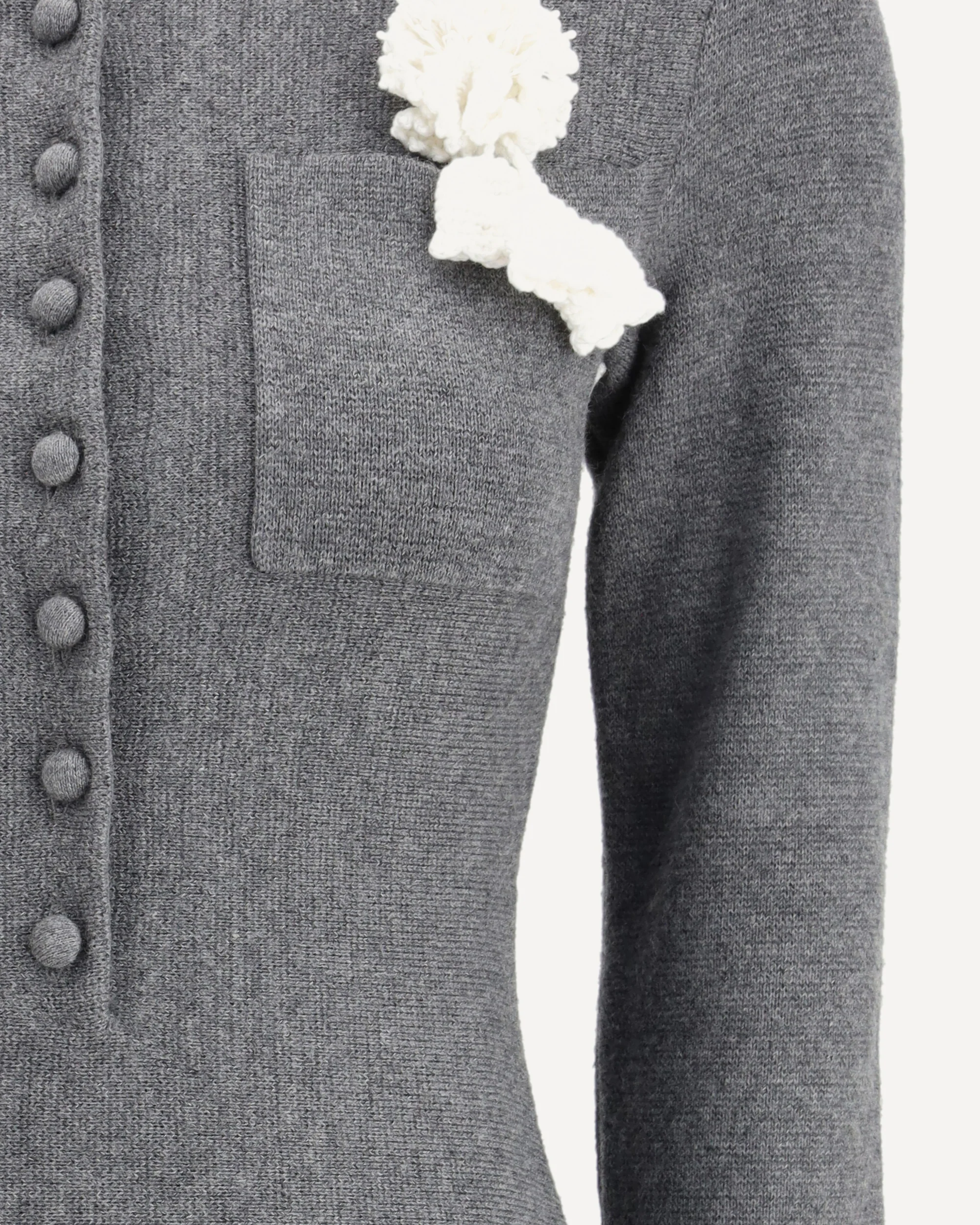 Mini knit Dress with crochet floral collar - Image 5