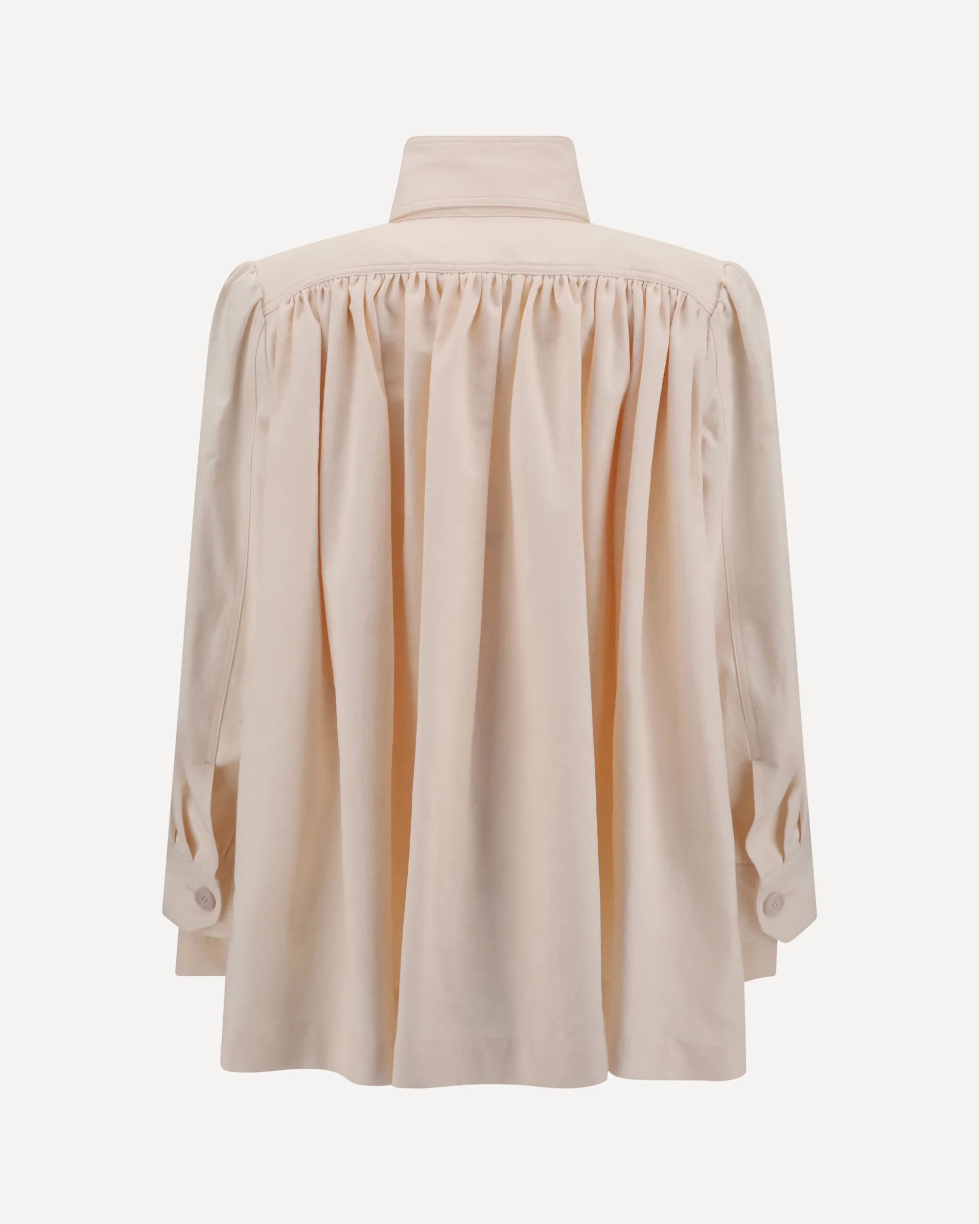 Cotton gabardine gathered Jacket - Image 2