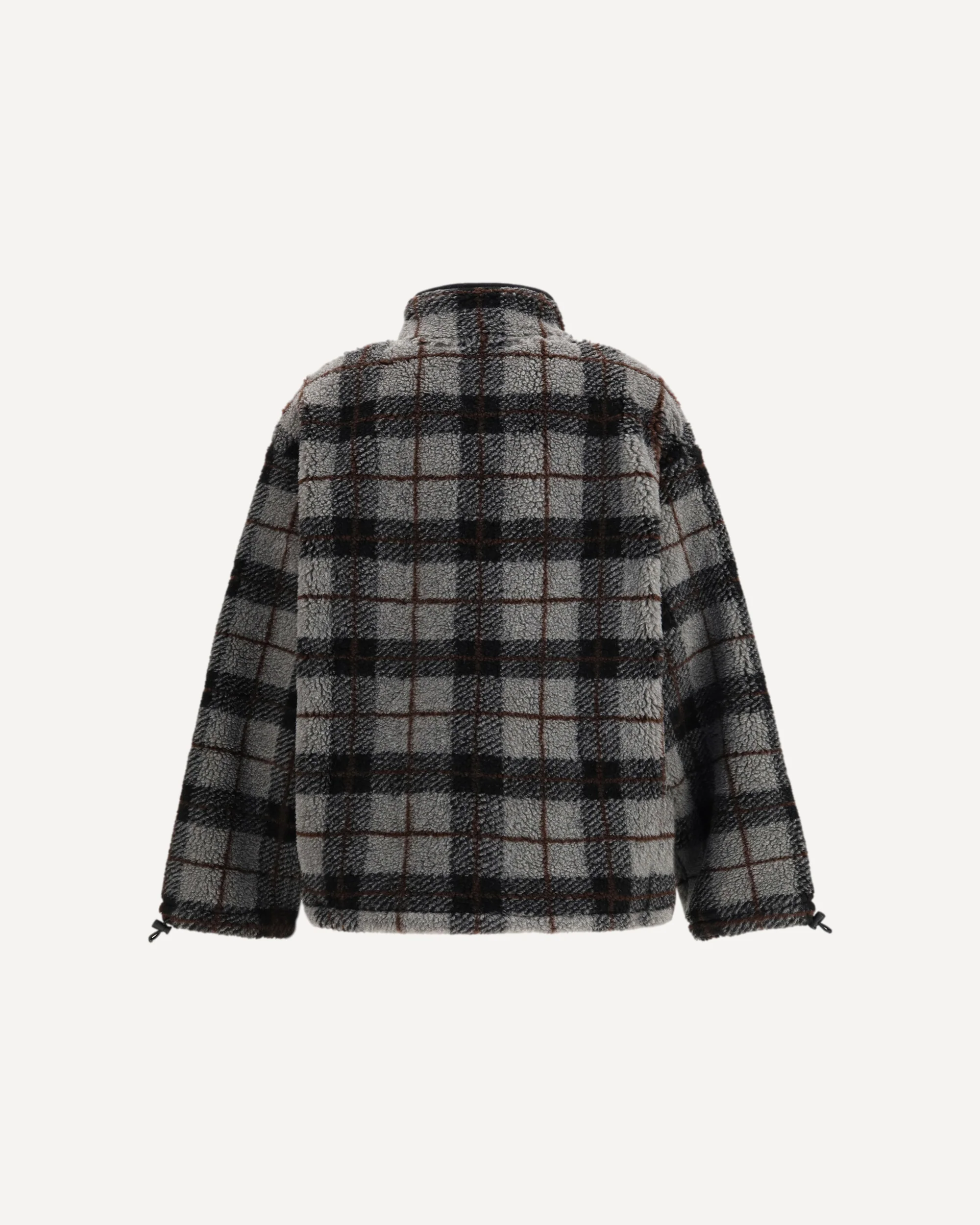 Checked Teddy Zipper Jacket - Image 2