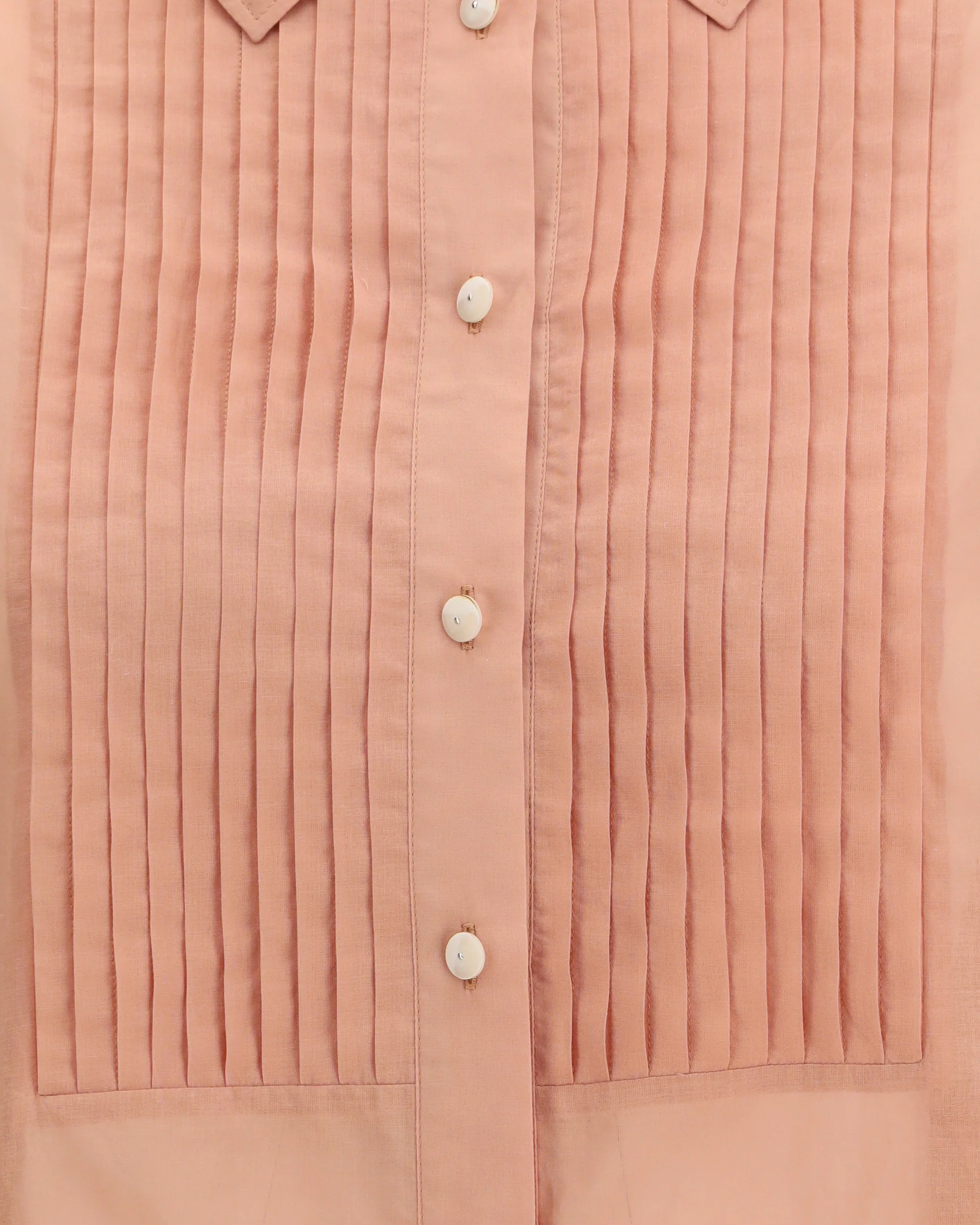Oversized Shirt in cotton with pleated bib - Image 5
