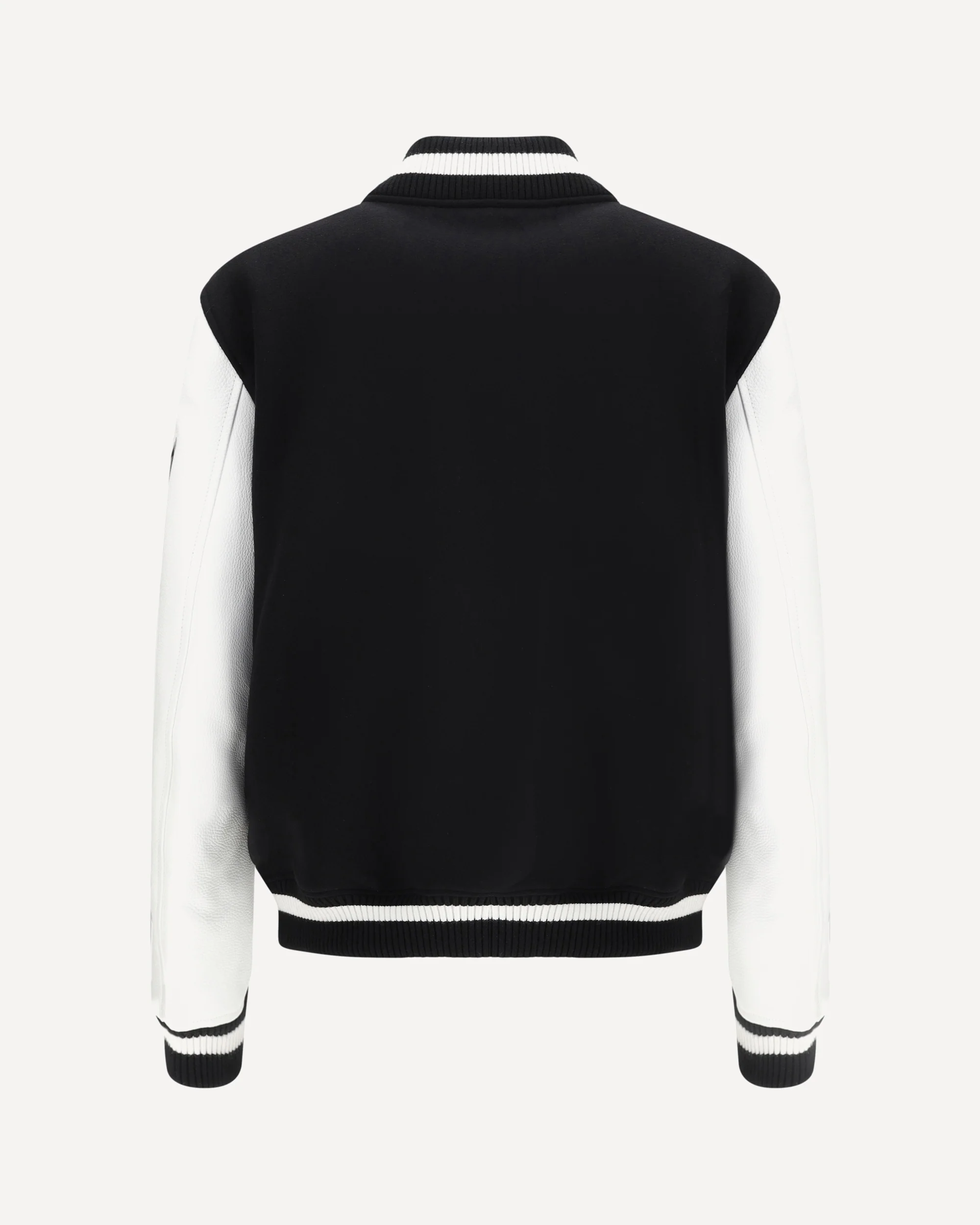 Leather and wool Varsity Bomber - Image 4
