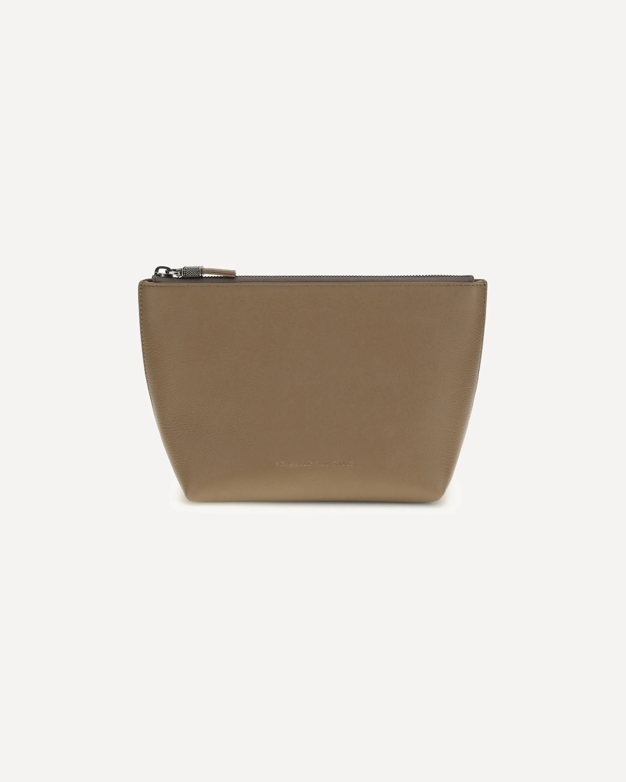 Suede Beauty Case with shiny zipper pull - Image 3