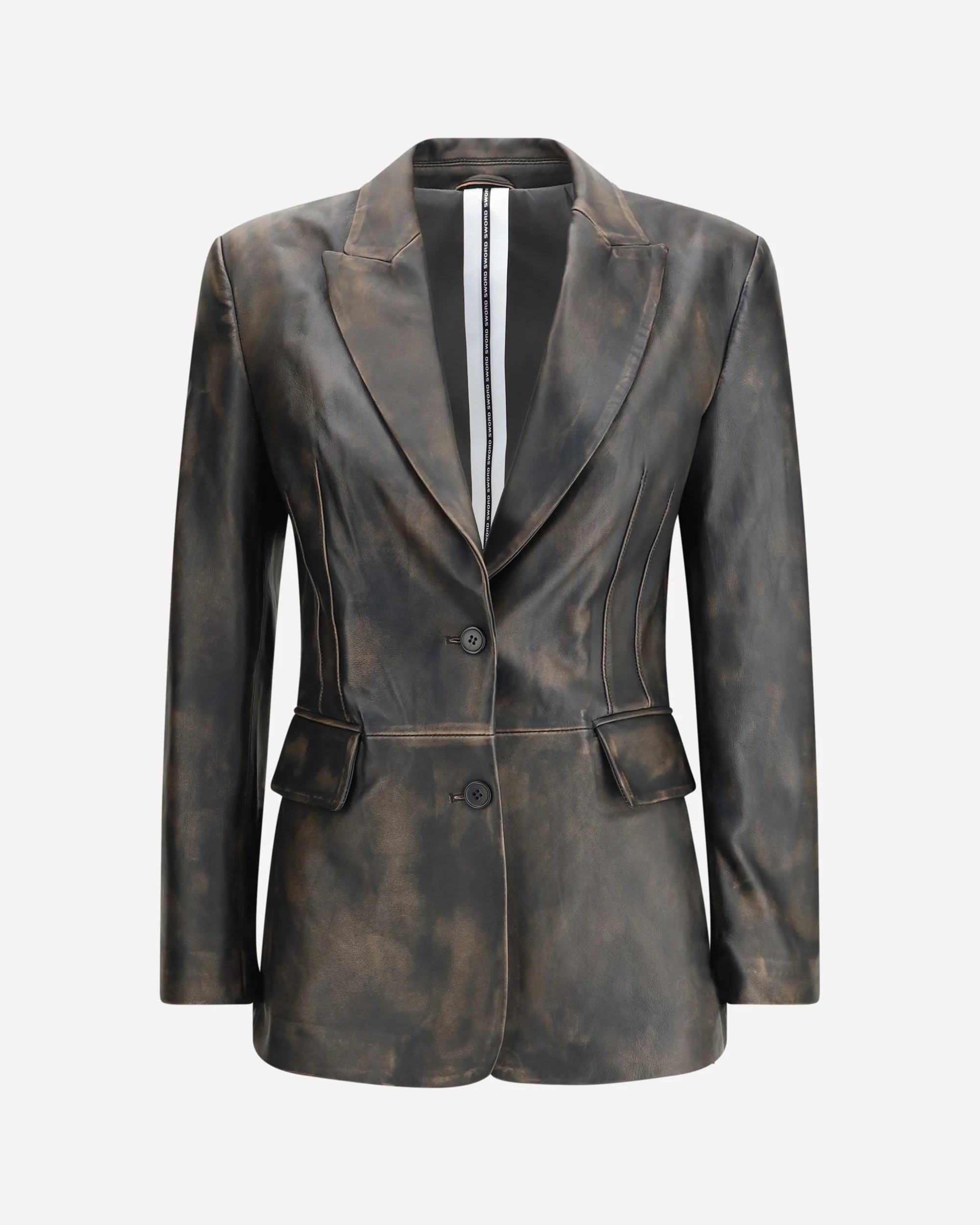 Single-breasted Leather Blazer - Image 3