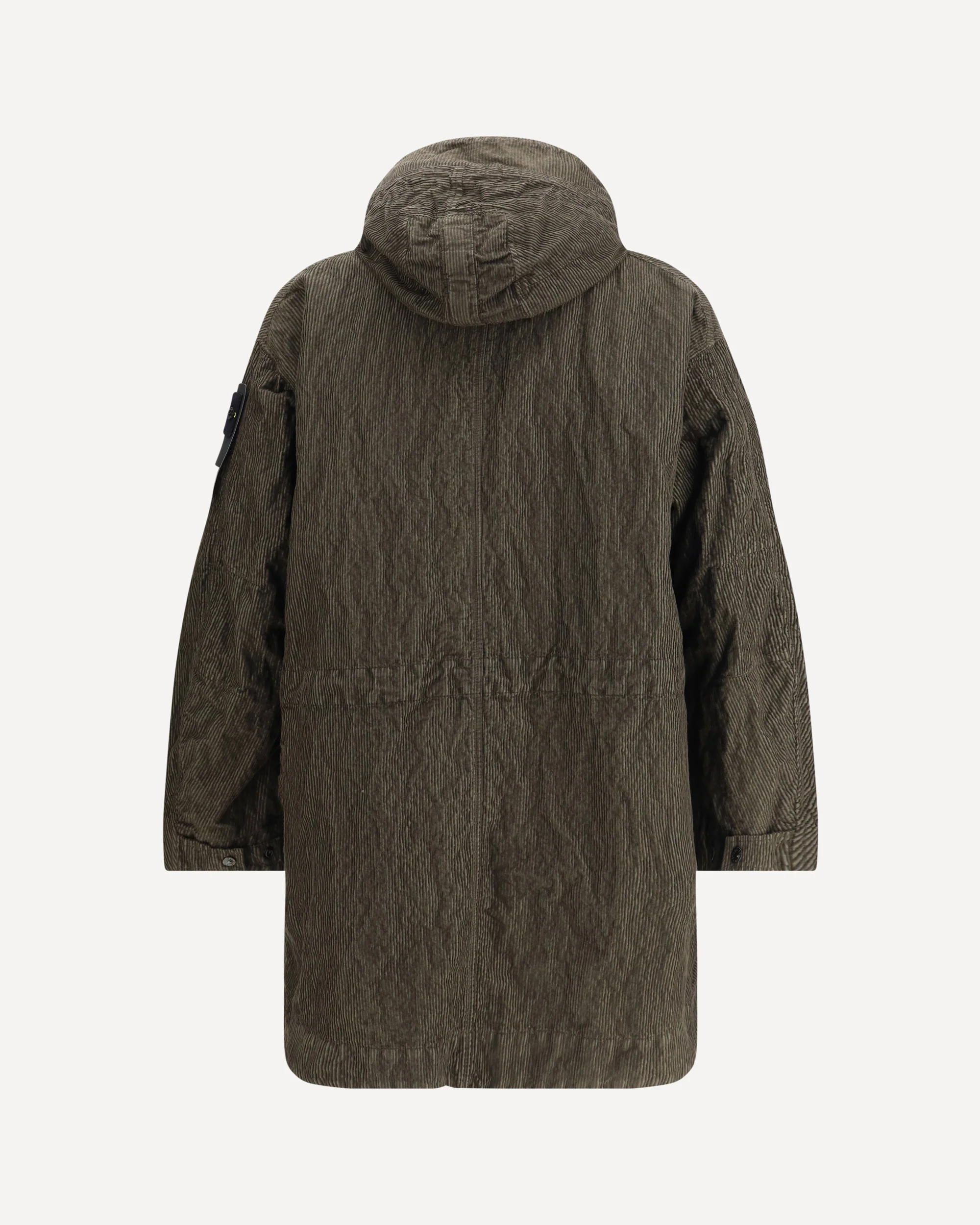 Wrinkled Corduroy Coat with hood - Image 2