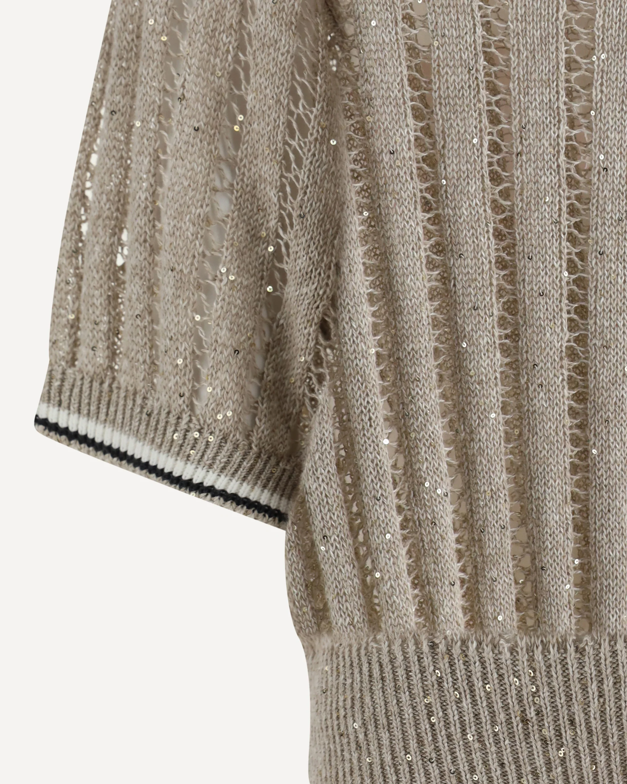 Openwork knit pattern Sweater with sequins - Image 5