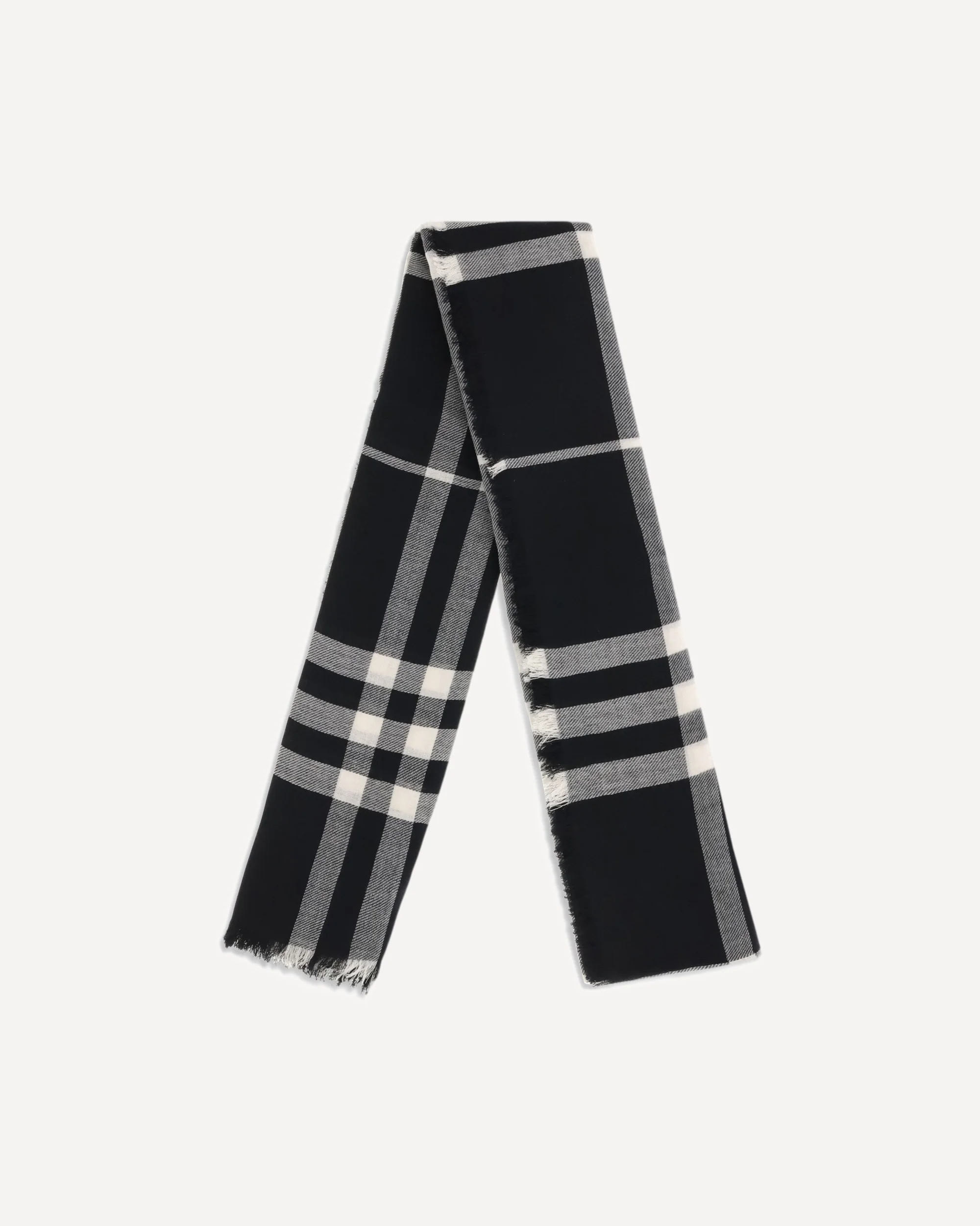 Wool Check Scarf - Image 4