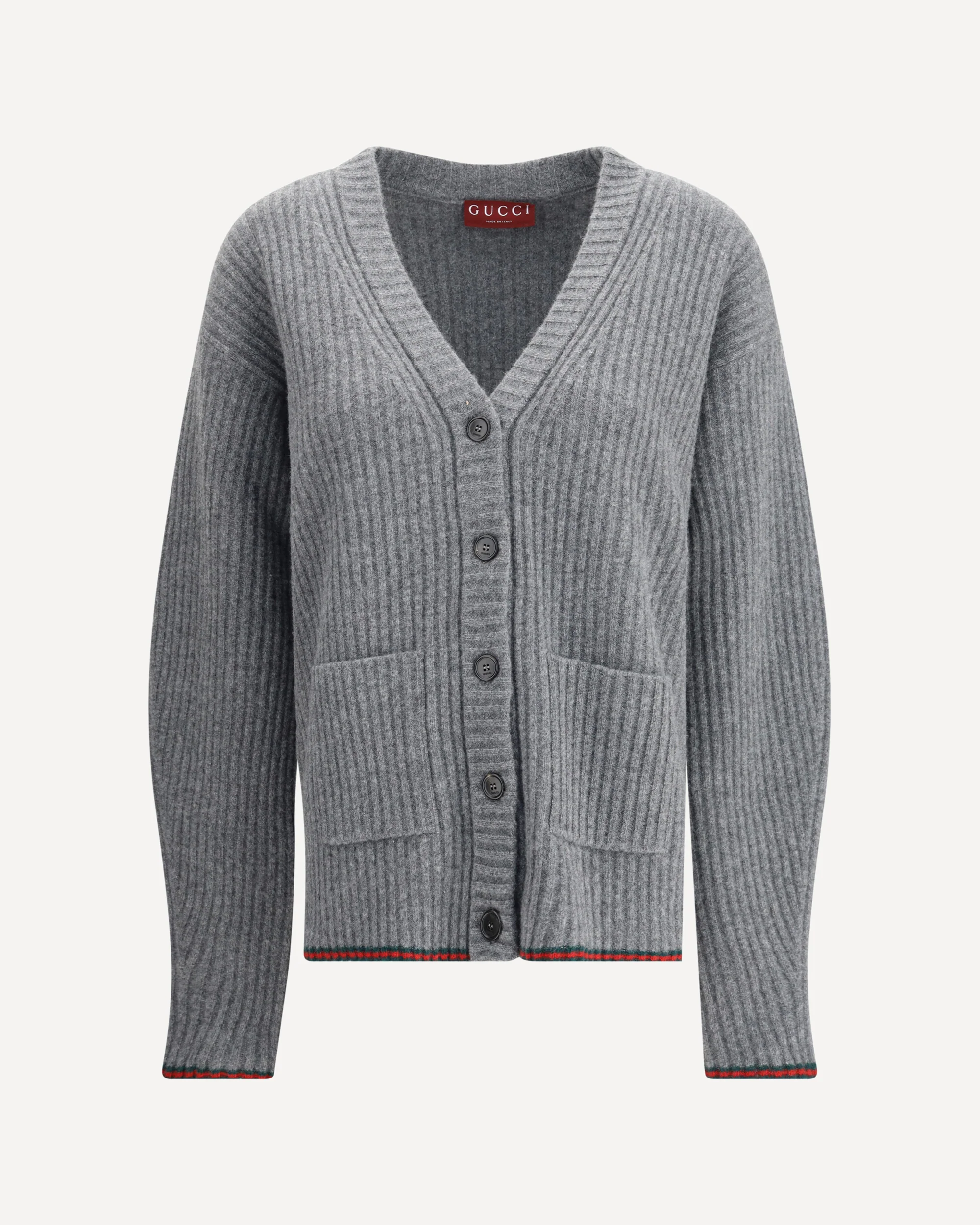 Ribbed Knit Wool Cardigan - Image 3