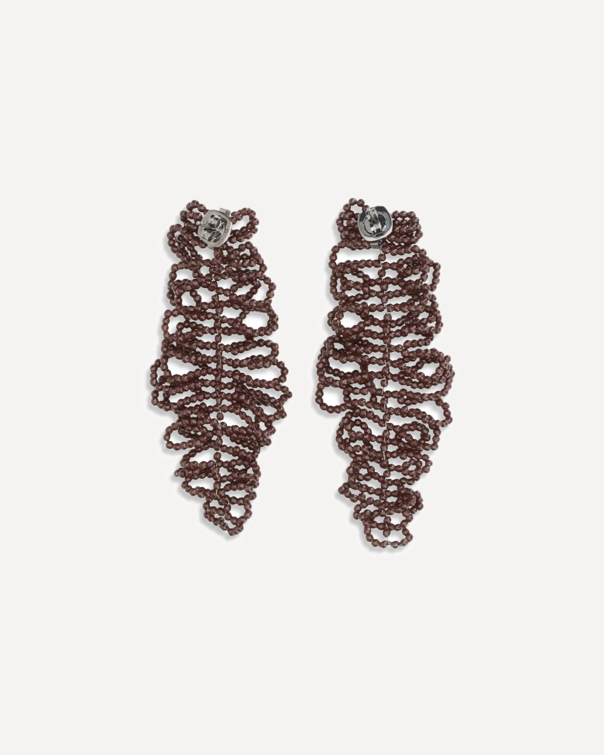 Sculptured Leaf Earrings in 925 sterling silver - Image 2