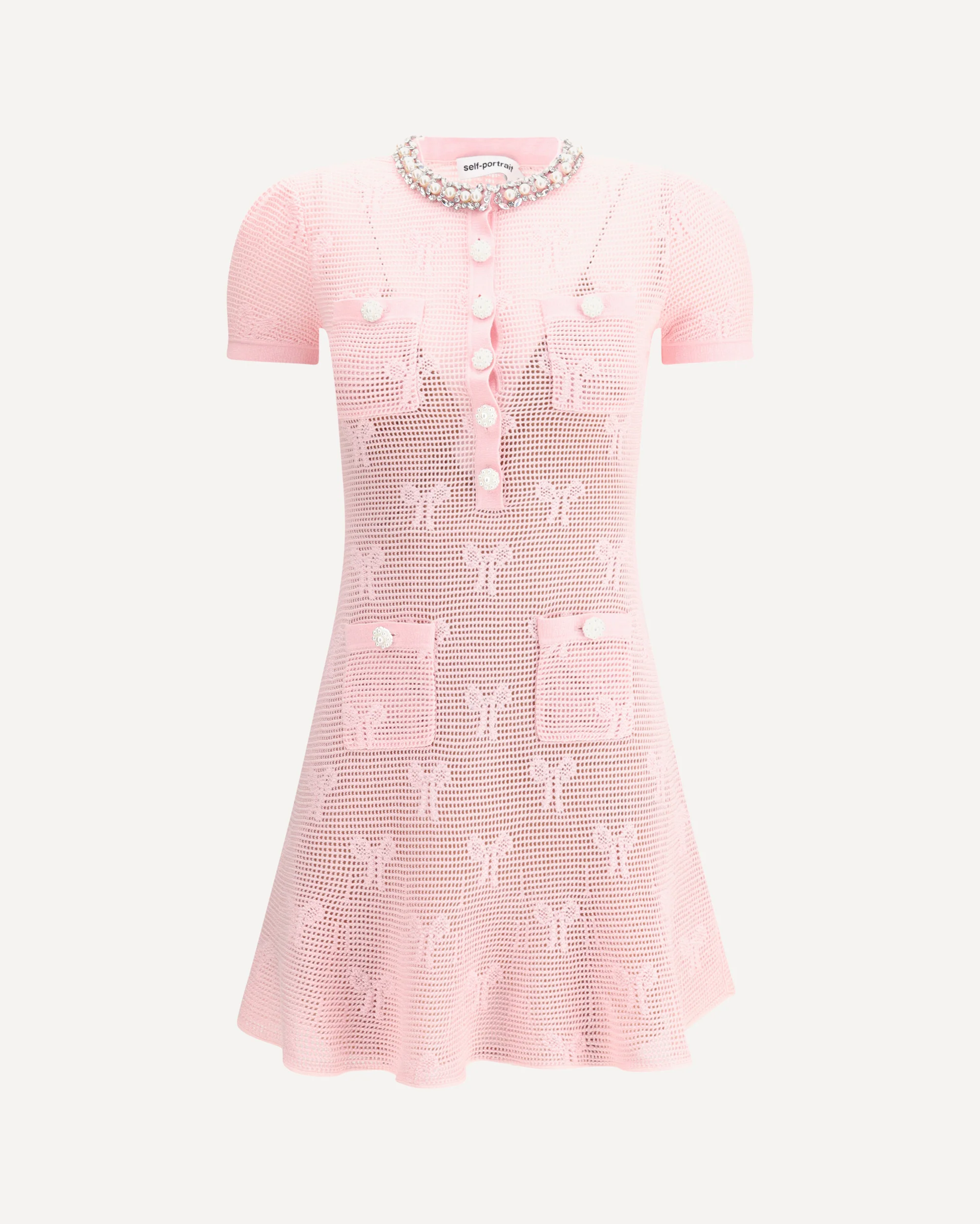 Crochet knit short Dress