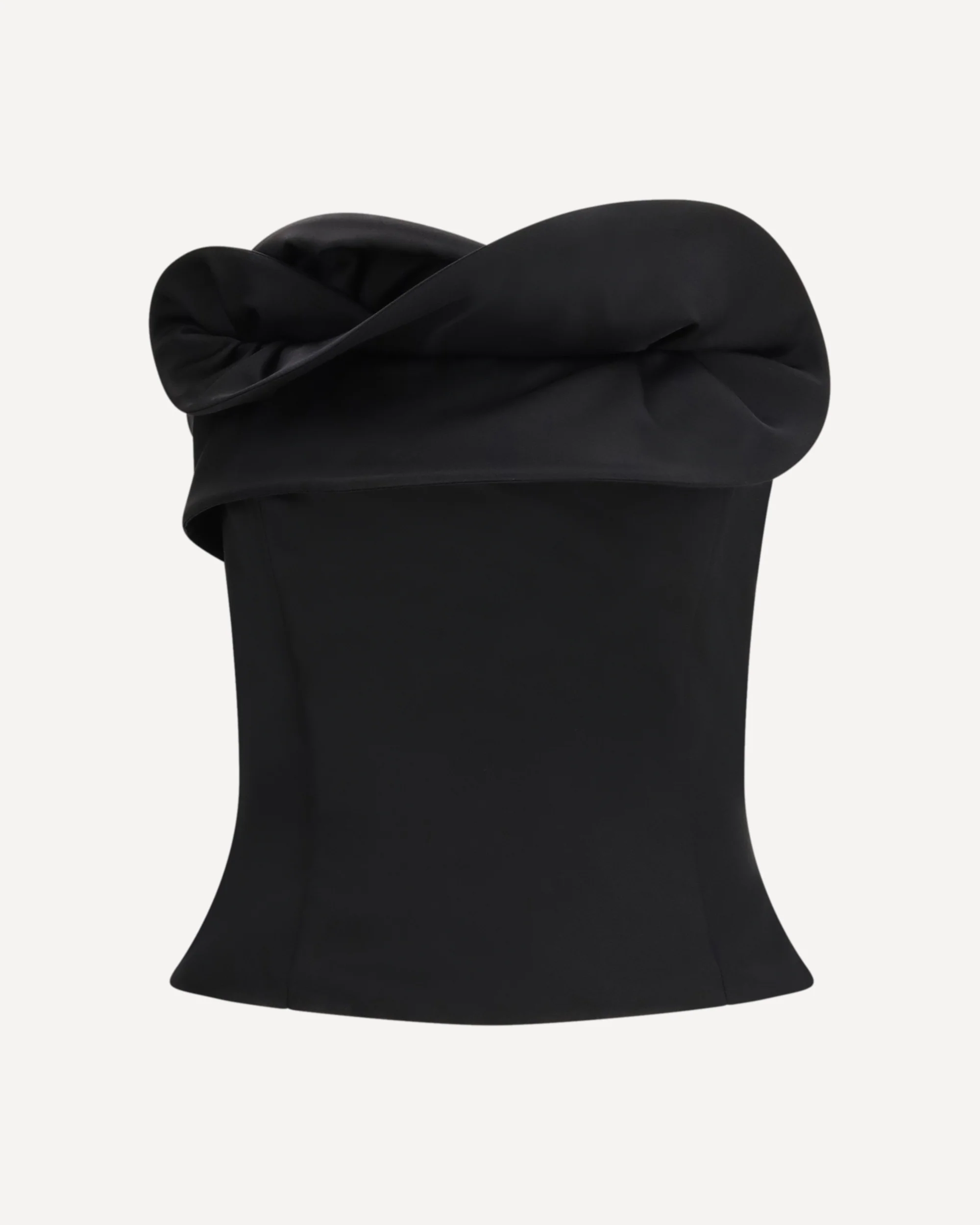 Wool and silk corset Top with sculptural neckline - Image 3