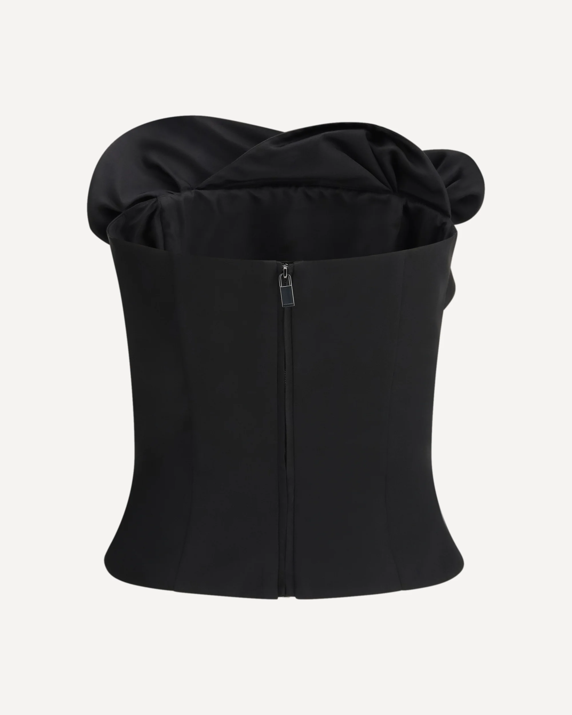 Wool and silk corset Top with sculptural neckline - Image 4