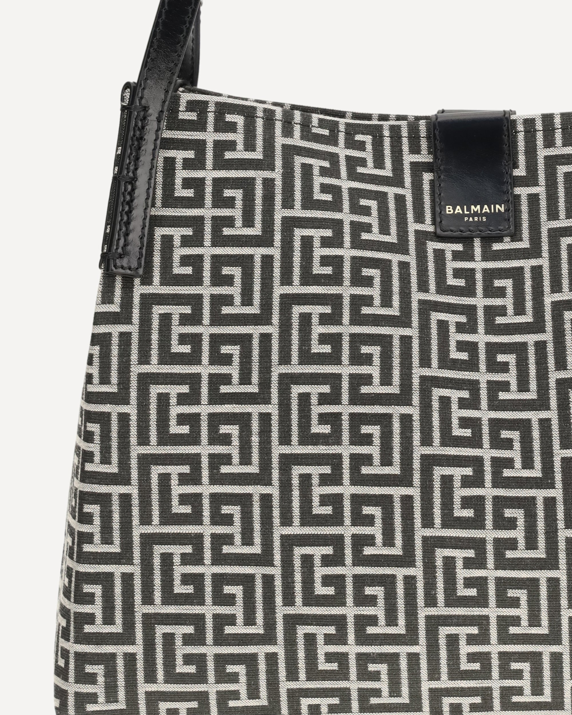 Jacquard and leather Tote Bag - Image 6