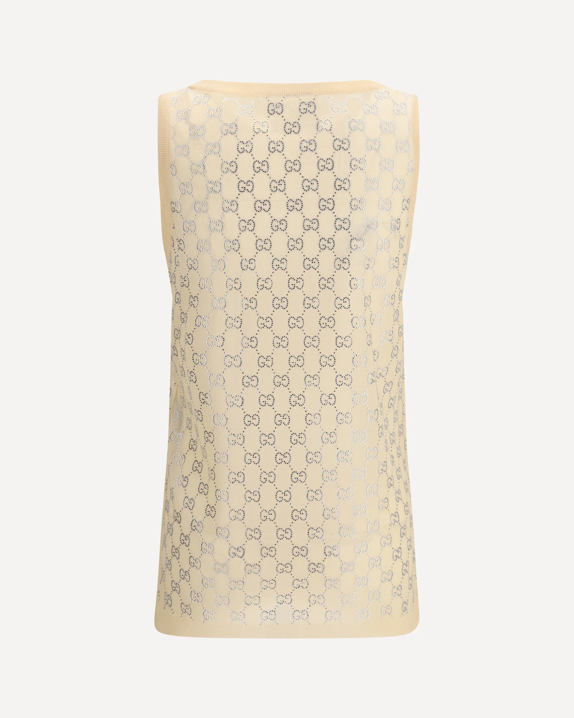 Sleeveless Top with all-over glittering GG logo - Image 4