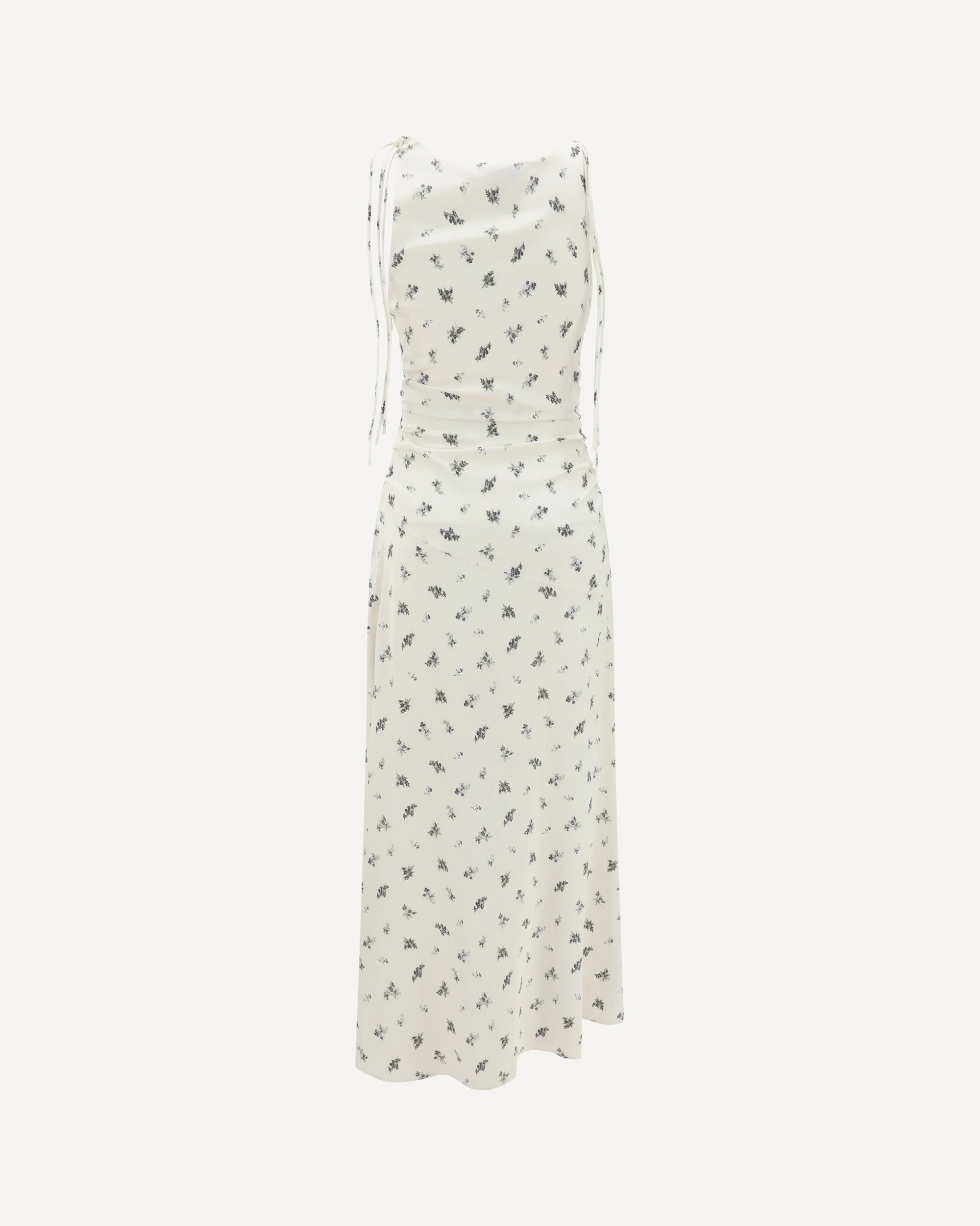 Satin floral long Dress - Image 2