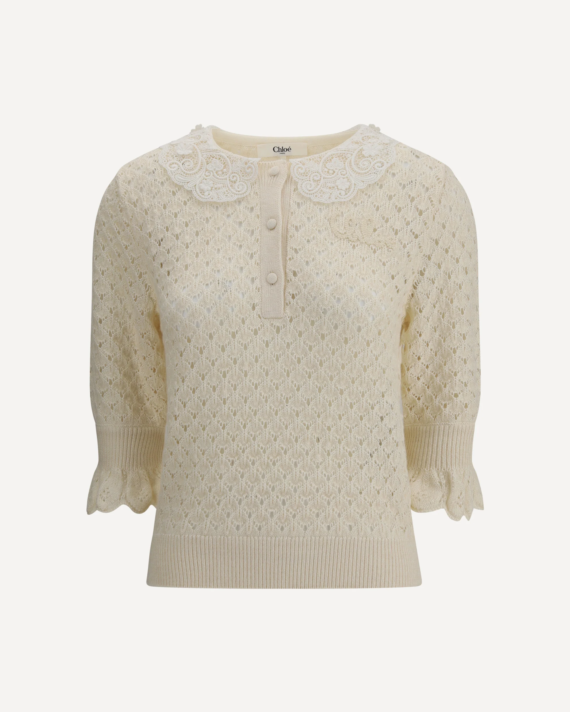 Sweater with lace collar - Image 3