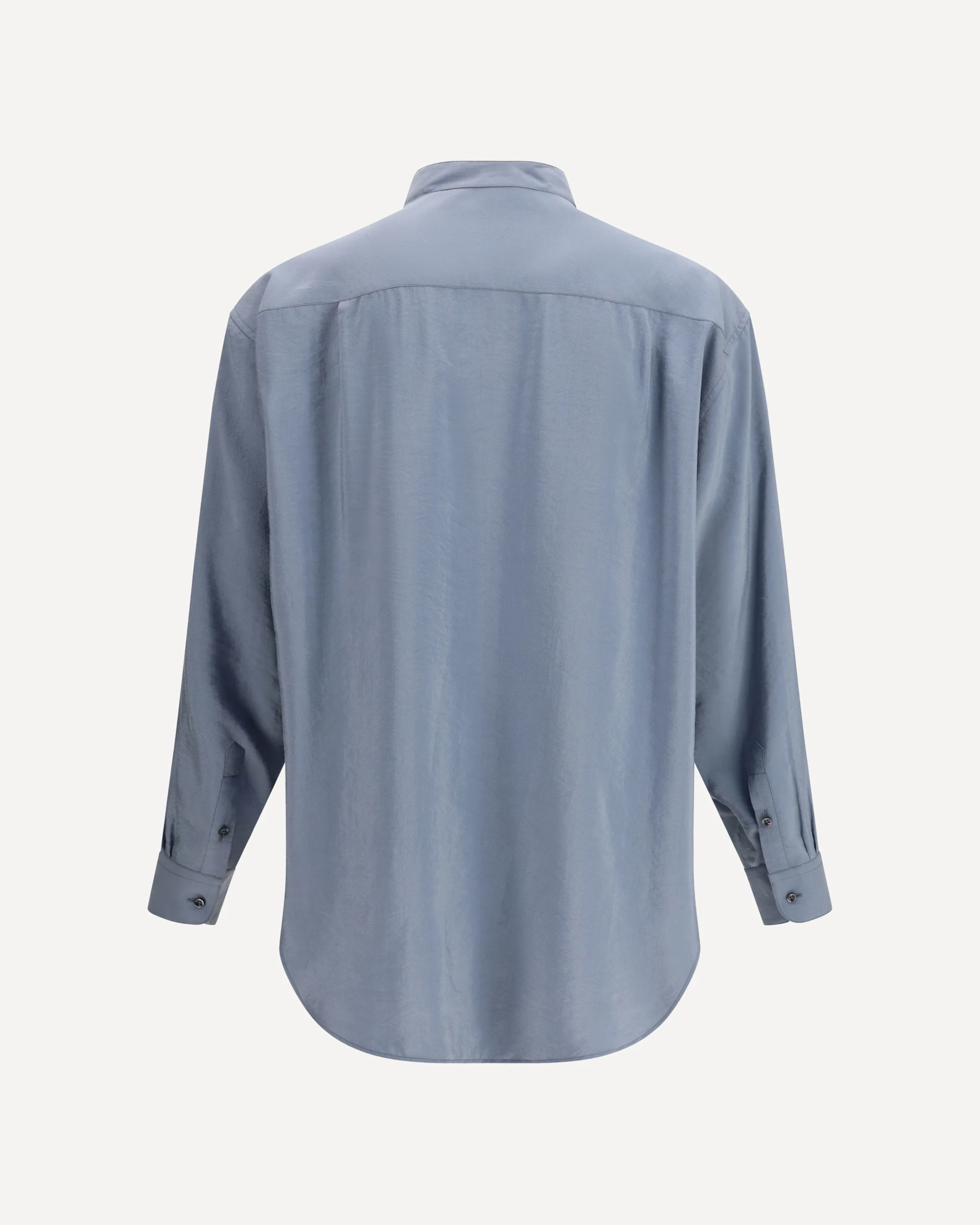 Washed silk Shirt with band collar - Image 2