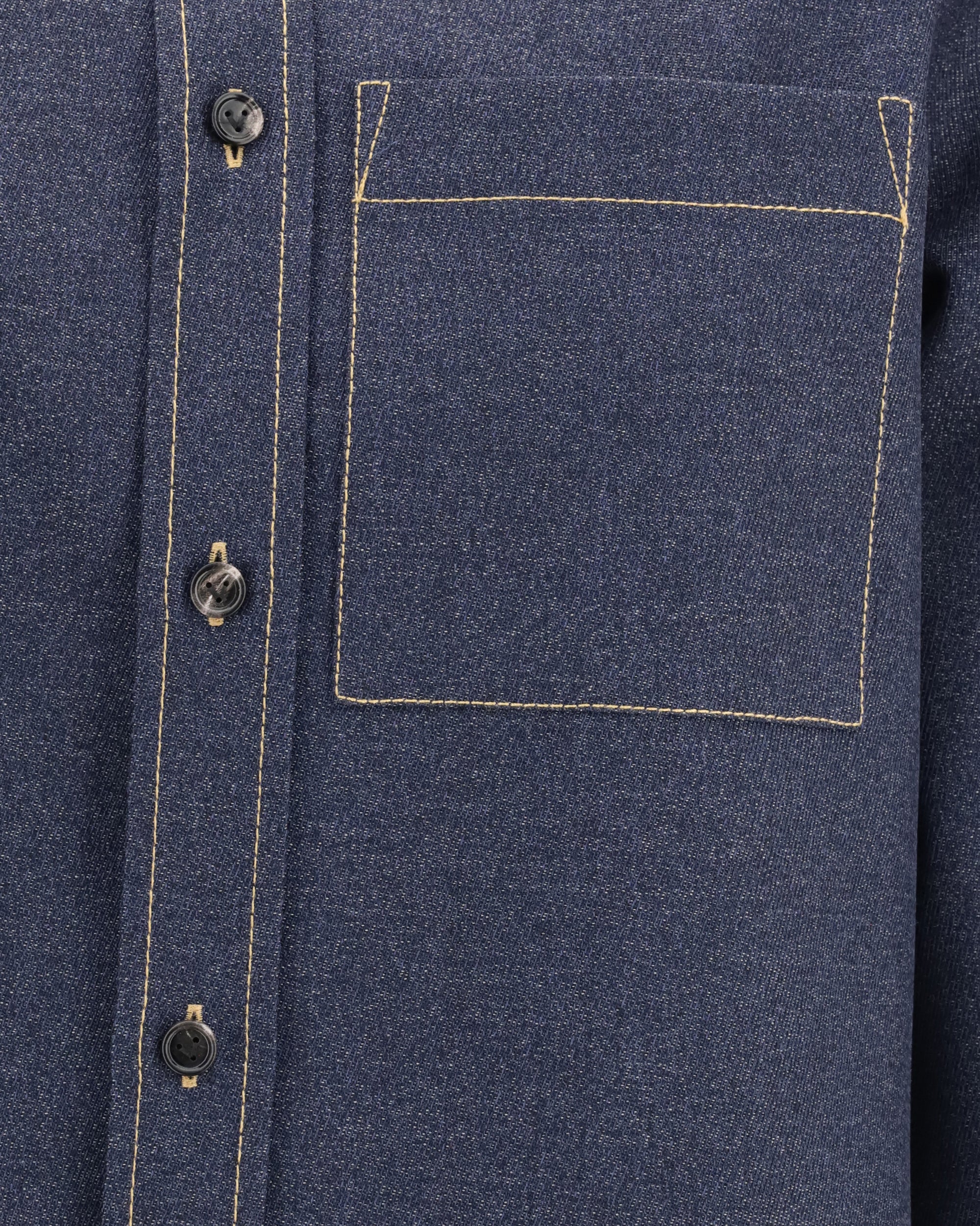 Denim-effect mélange wool Shirt - Image 5