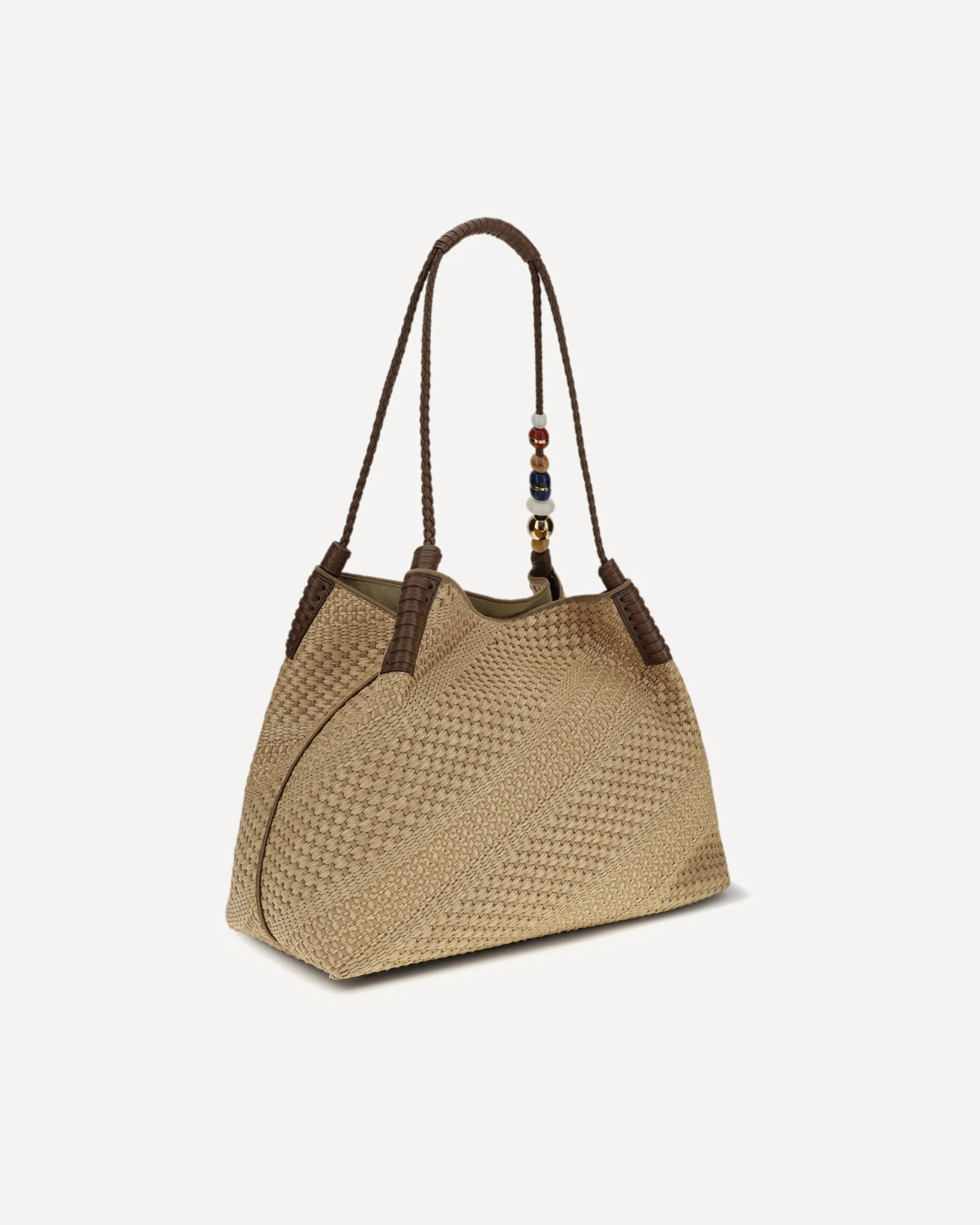 Large Libra Shoulder Bag in raffia - Image 5