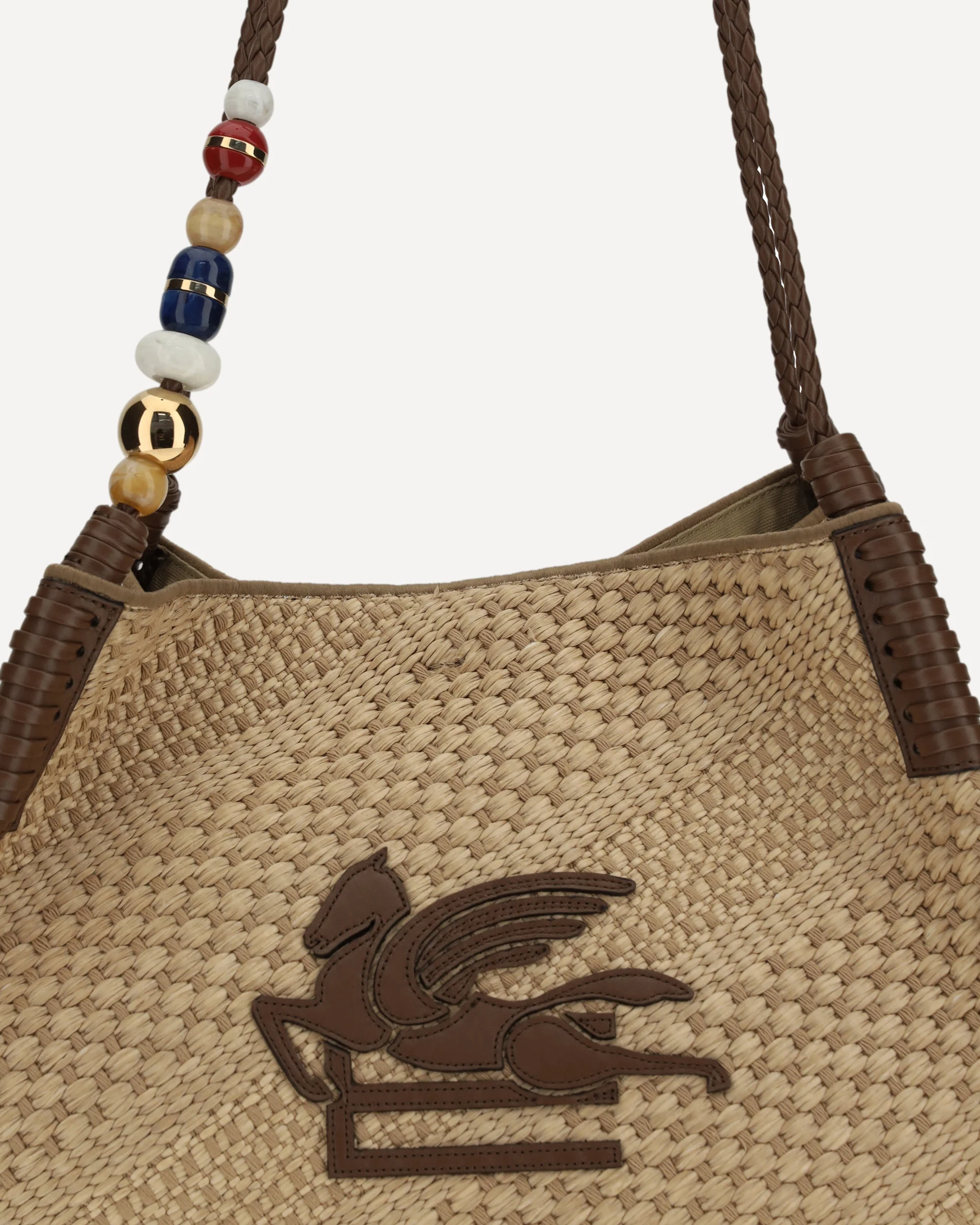 Large Libra Shoulder Bag in raffia - Image 6