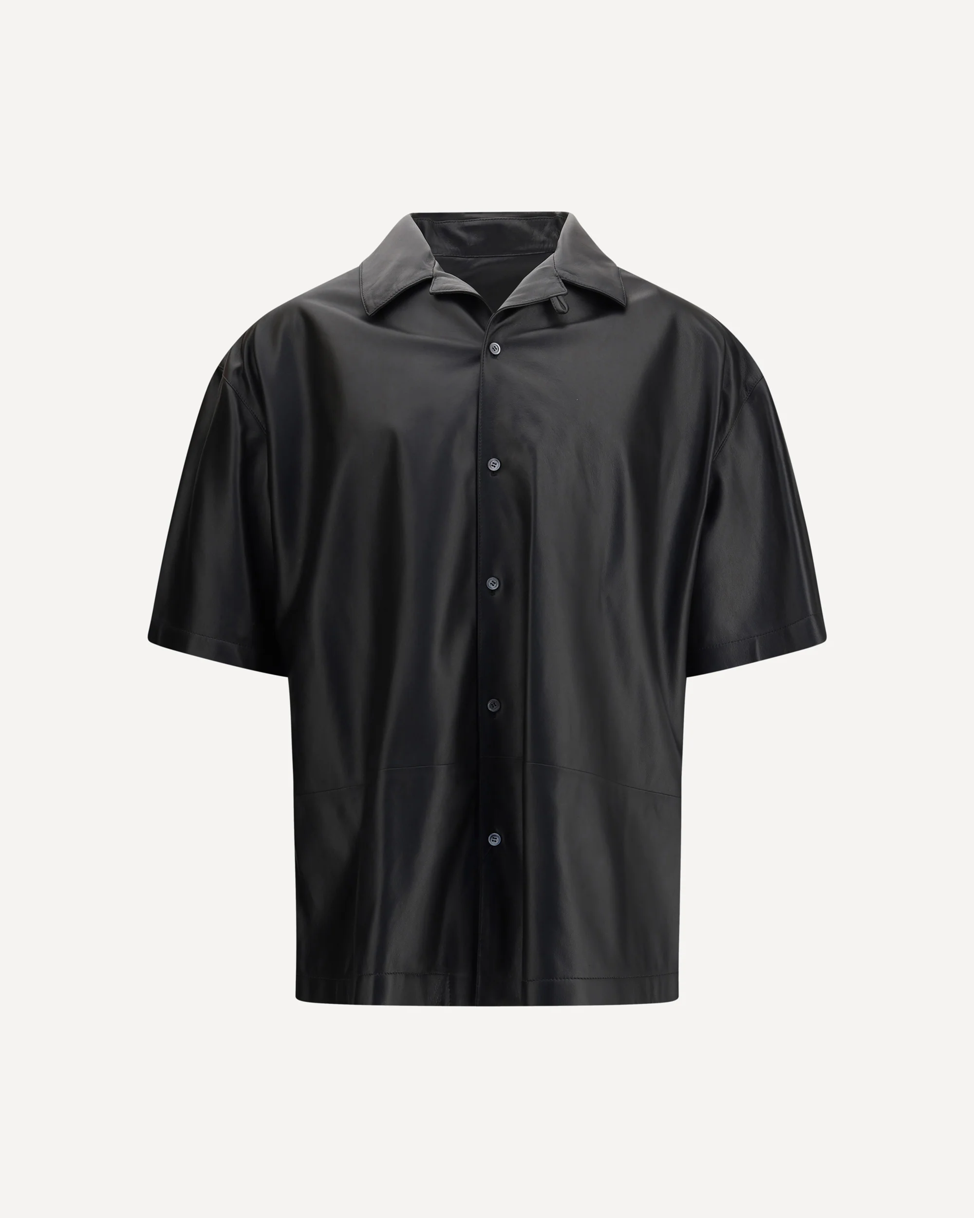 Short sleeve leather Shirt - Image 3