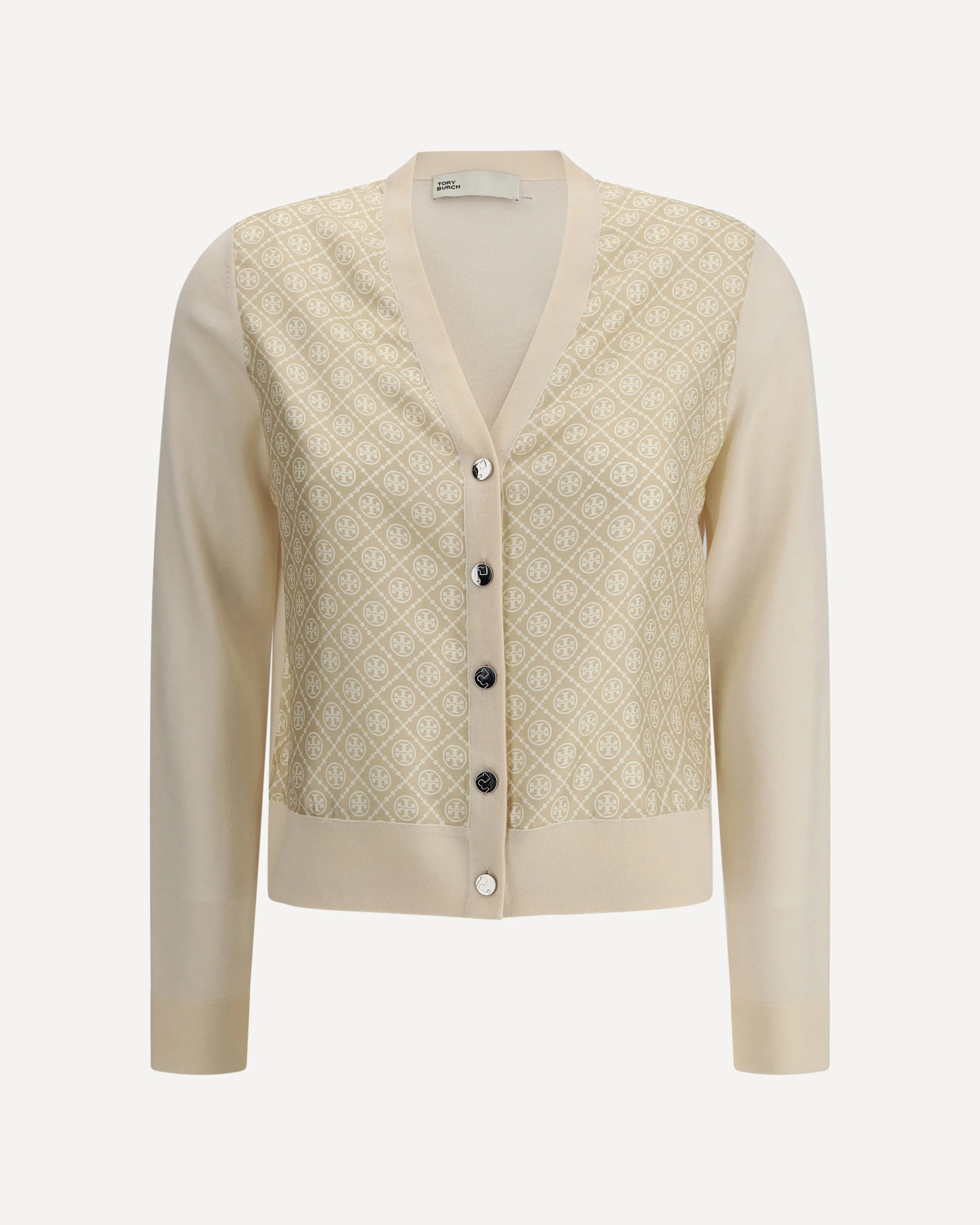 Silk and wool Cardigan with logos - Image 3