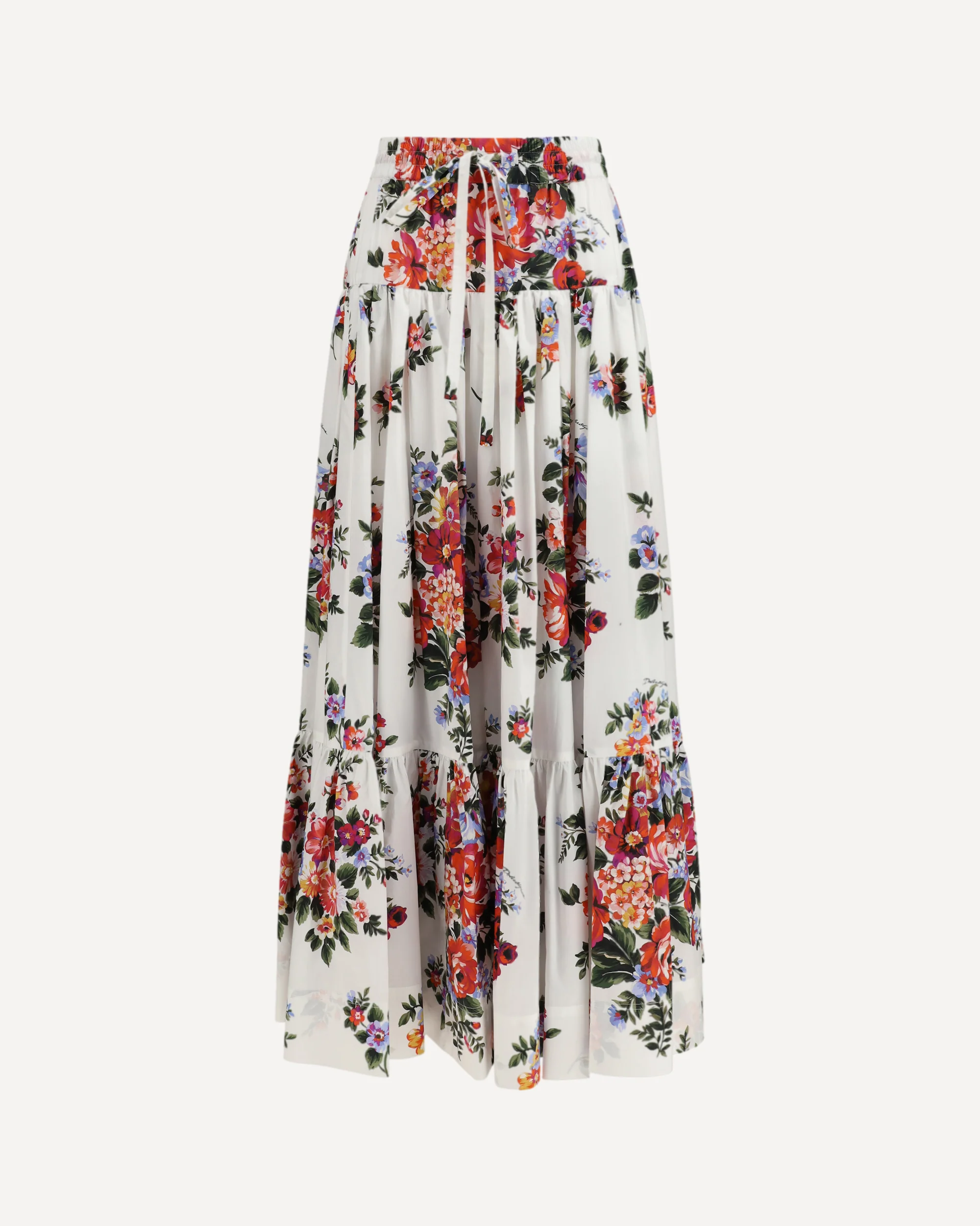 Long poplin Skirt with bouquet print - Image 3