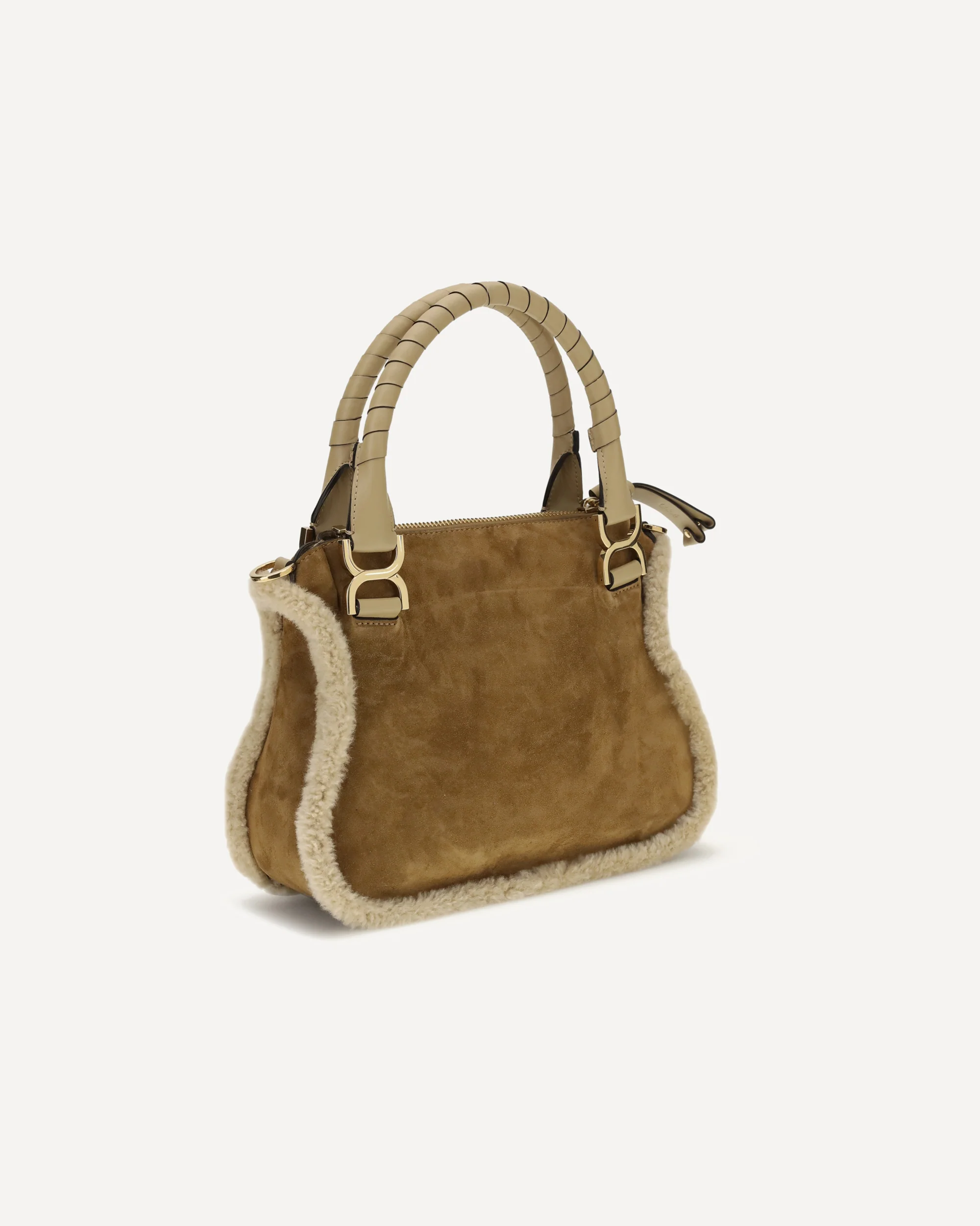 Suede and shearling leather Marcie small Handbag - Image 5